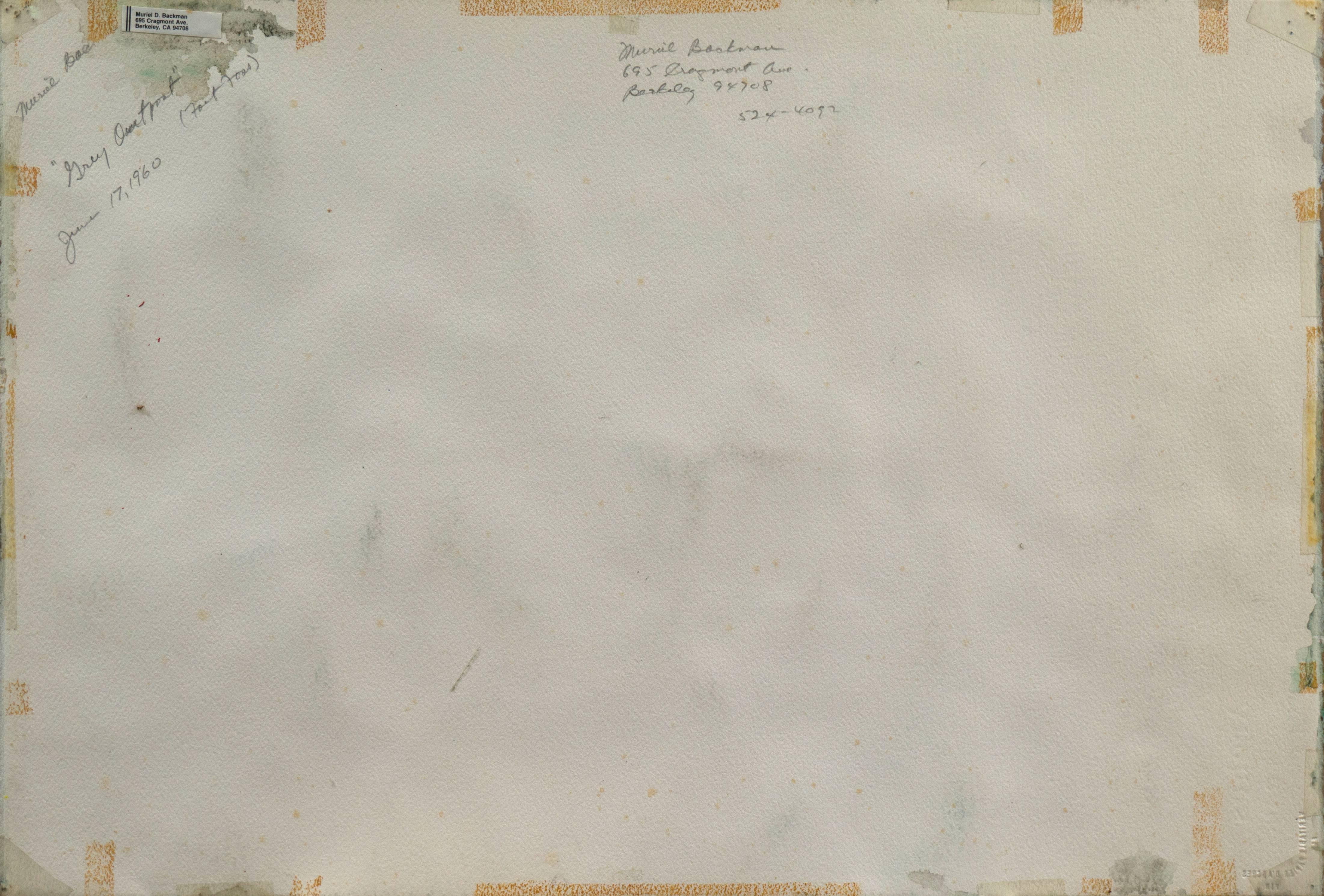 „Grey Outpost, Fort Ross, Kalifornien“, Künstlerin, modernistische Parkansicht aus der Zeit der Moderne im Angebot 2
