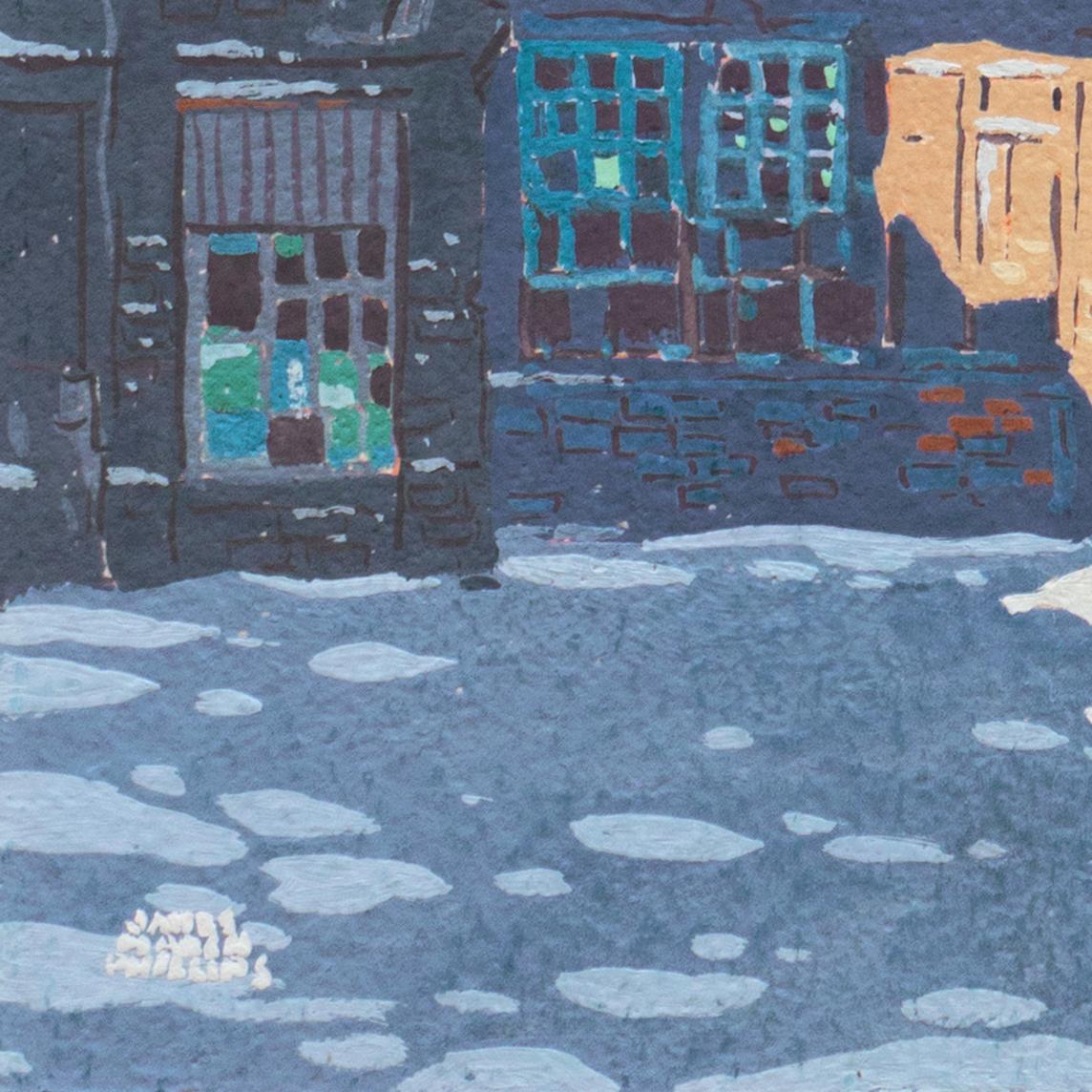 'Elves, Christmas Village on a Starry Night' San Francisco Post-Impressionist - Art by James March Phillips
