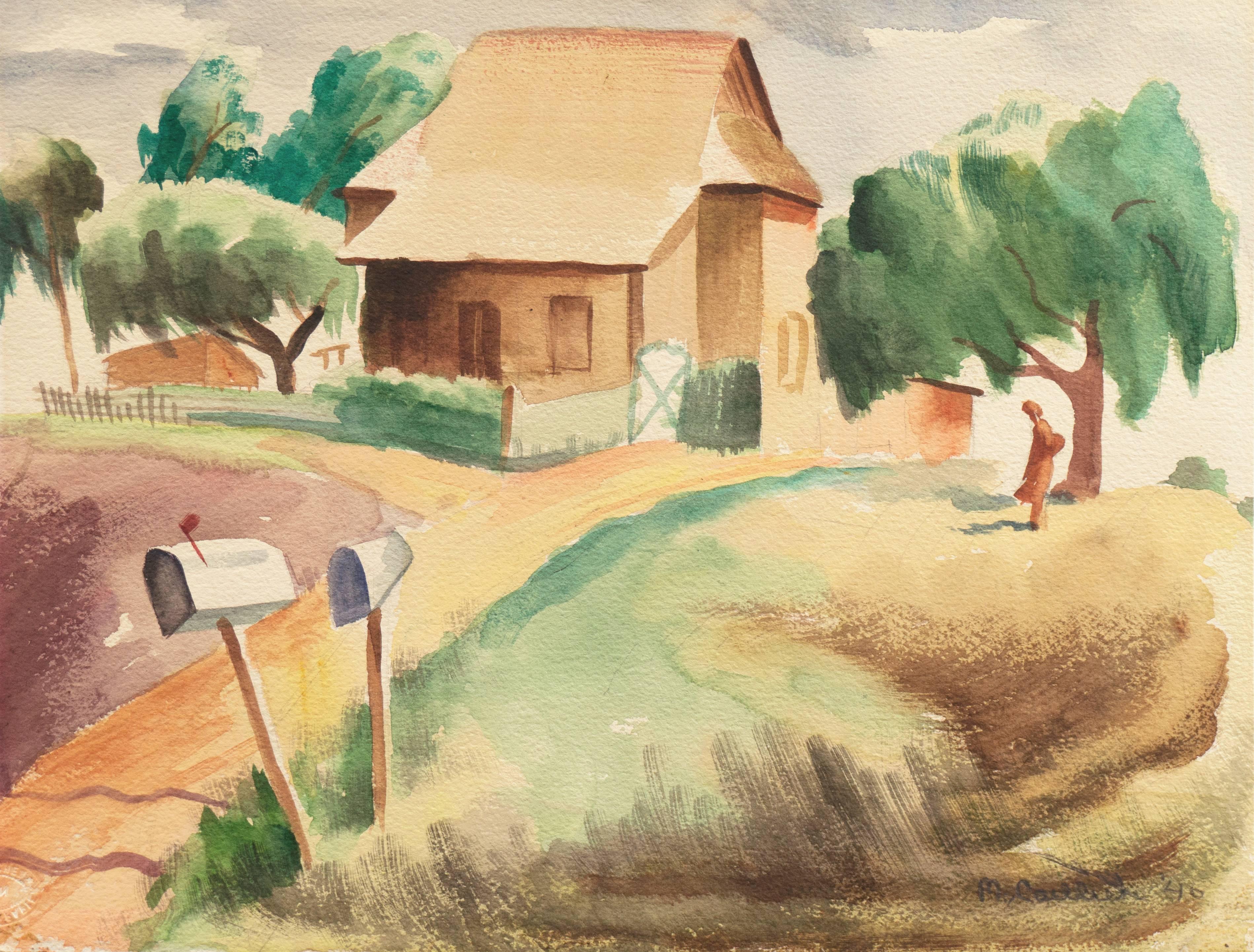 Landscape Art Marcel Emile Cailliet - Paysage régionaliste", Société californienne d'aquarelle, GGIE, Chouinard