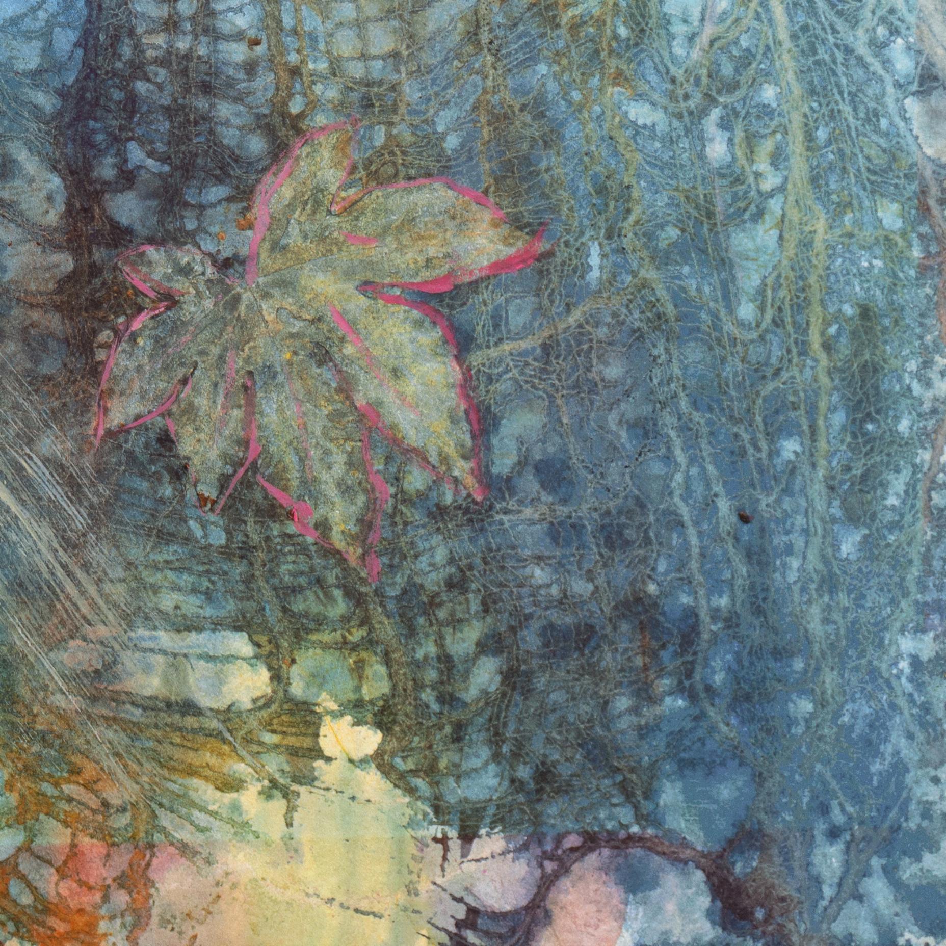 'Winter Coming' - Gray Abstract Drawing by Donna Dearden 