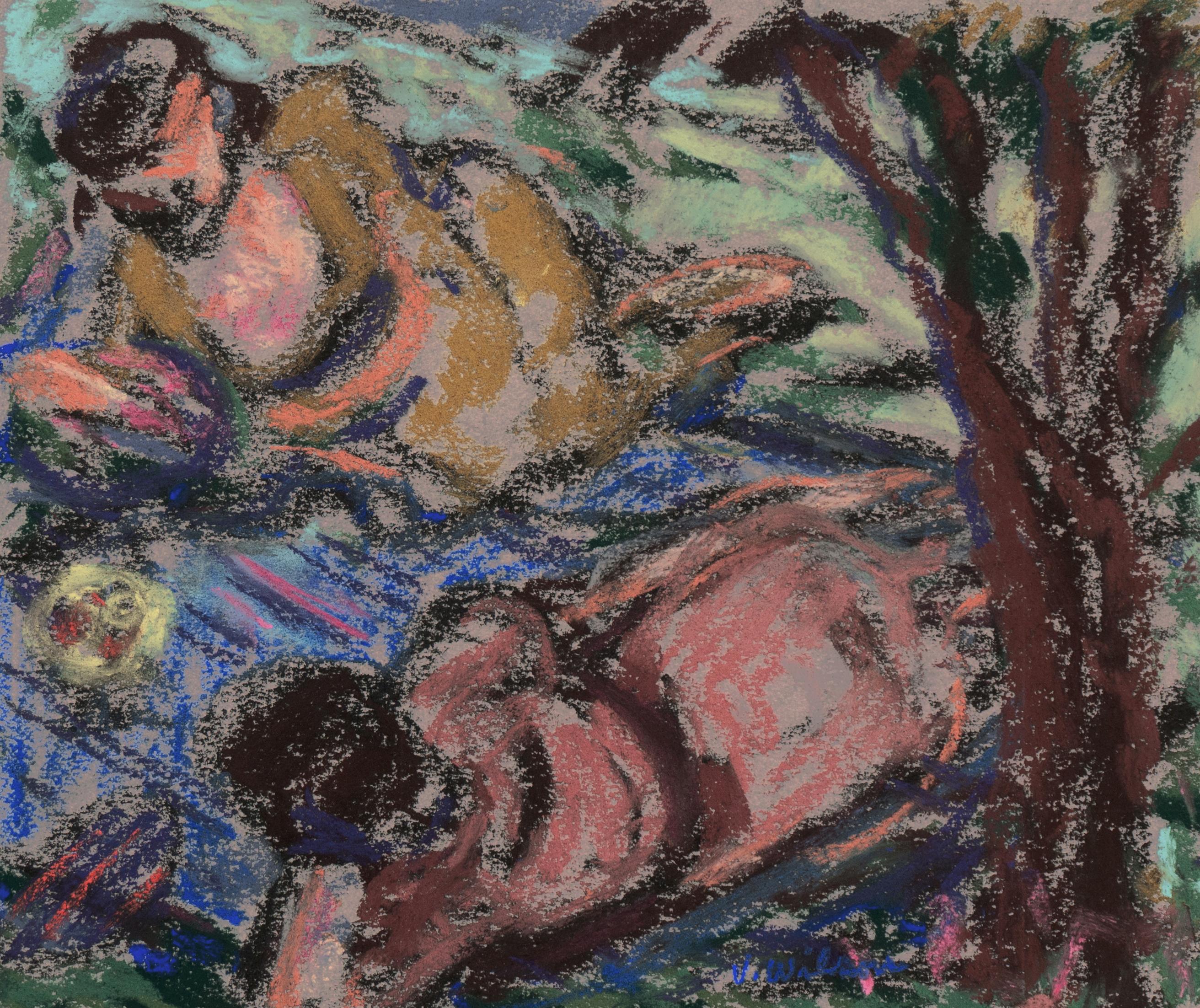 Vernon Wilson Figurative Art - 'Picnic in the Shade', Pasadena Art Center, LAAA, Taos, New Mexico, Pittsburgh