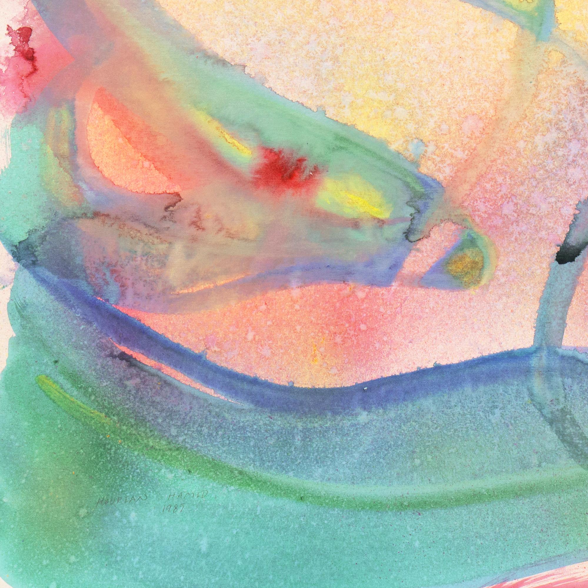 'Rainbow Abstract', San Francisco Bay Area, Abstract Expressionist Watercolor For Sale 2