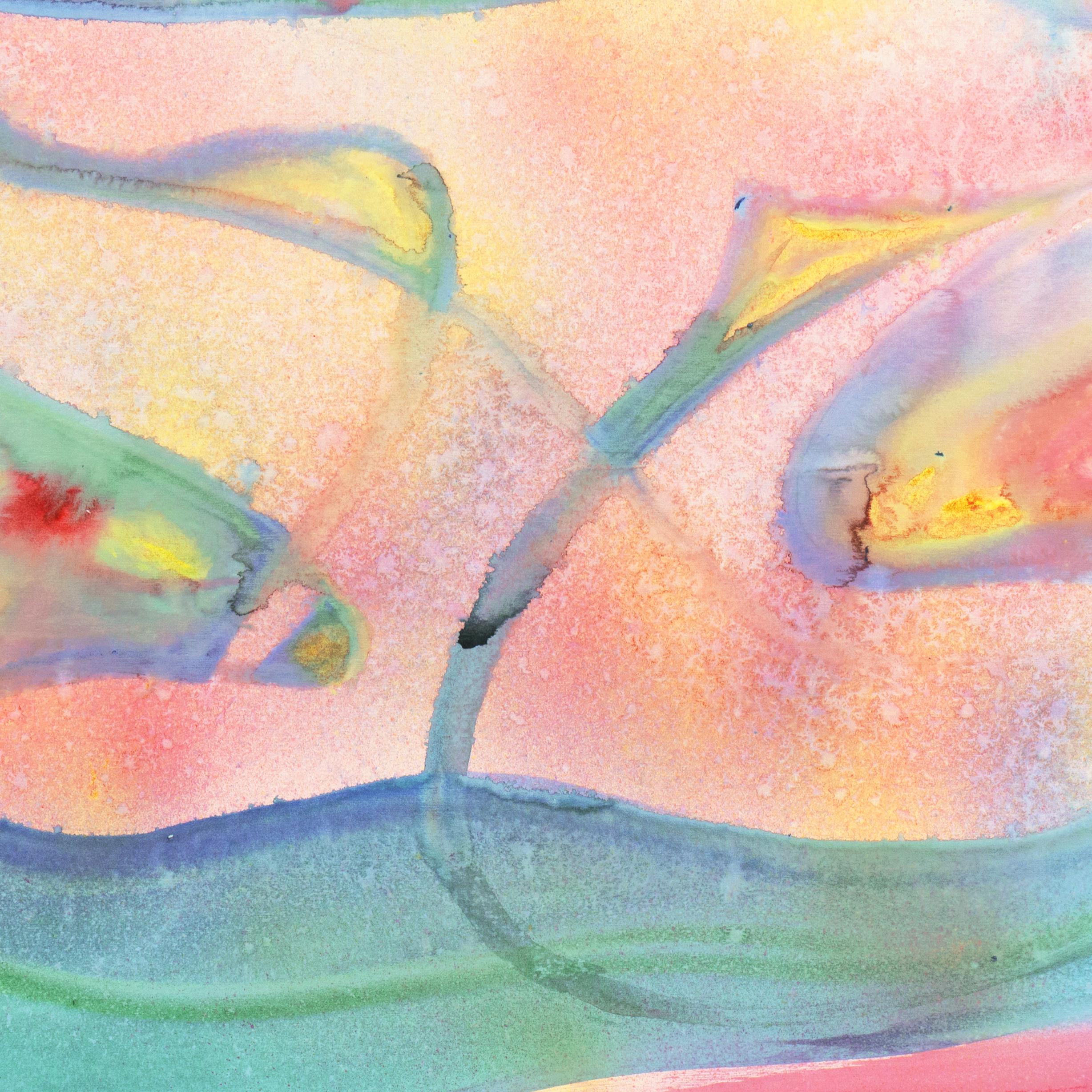 'Rainbow Abstract', San Francisco Bay Area, Abstract Expressionist Watercolor For Sale 3