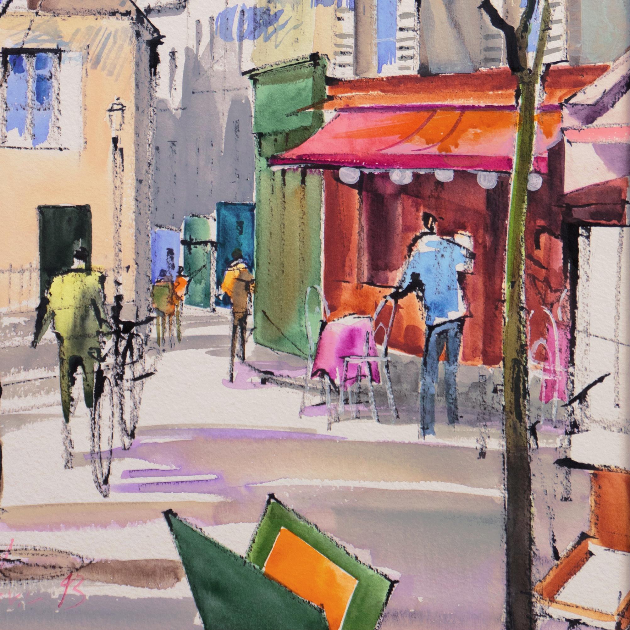 'Maison Catherine, Montmartre', La Mere Catherine, Place du Tertre, Paris - Brown Landscape Art by 20th Century French School
