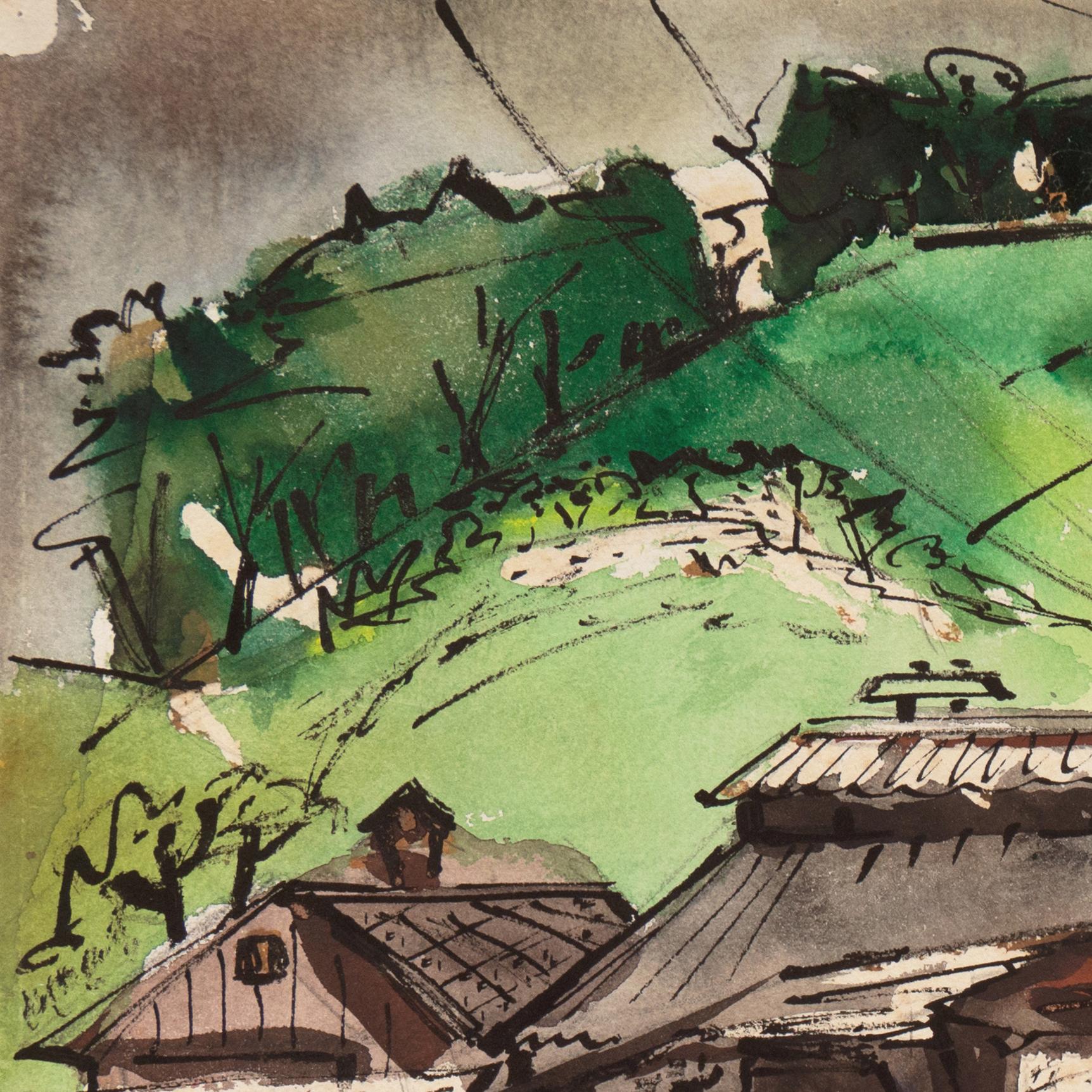 'Old San Anselmo, California', Woman Post-Impressionist, Crocker Museum For Sale 1