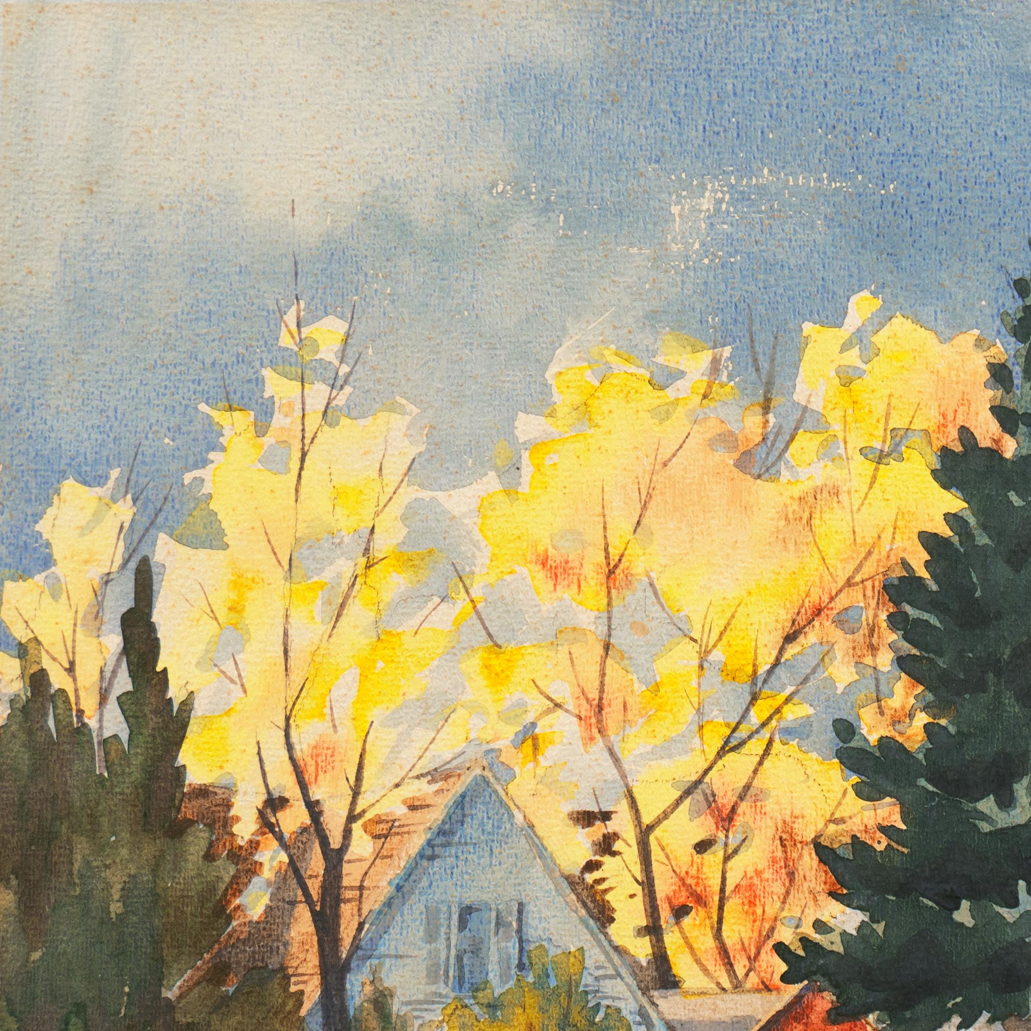 'Fall Landscape', Suffolk Woman Artist, London, Paris, Norfolk Art Circle For Sale 1