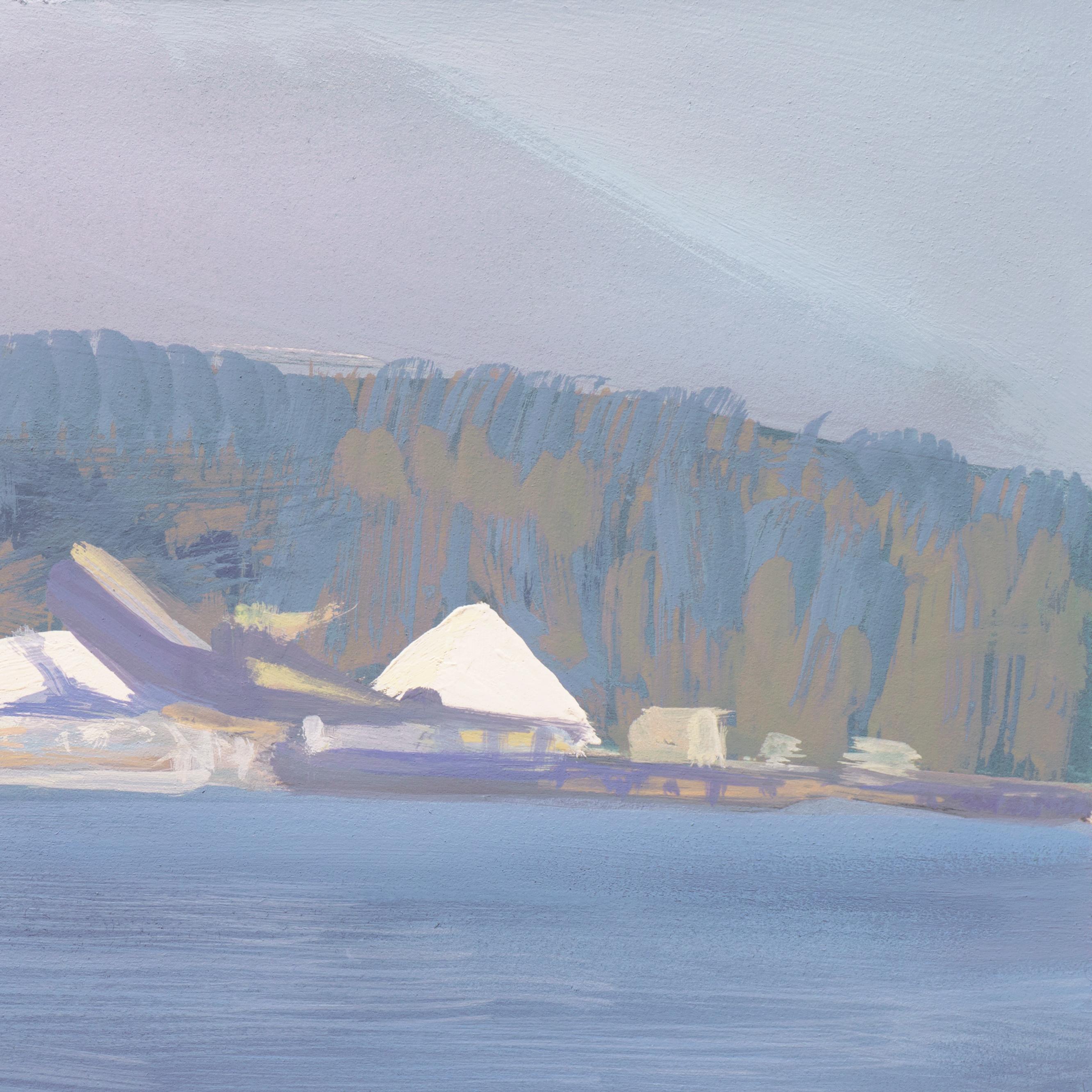 'Industrial Landscape in Blue', California, Marin Society of Artists, Nassau For Sale 1