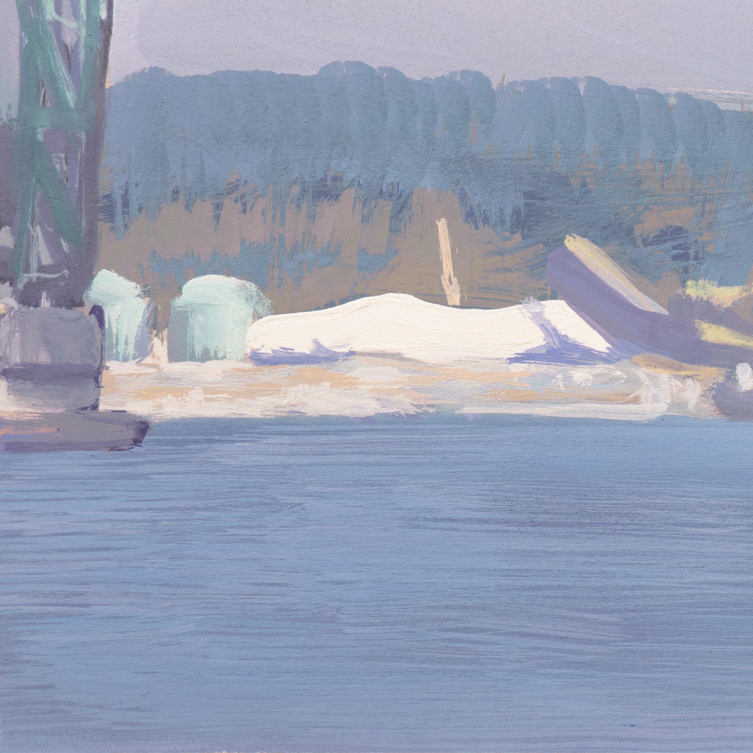 'Industrial Landscape in Blue', California, Marin Society of Artists, Nassau For Sale 2
