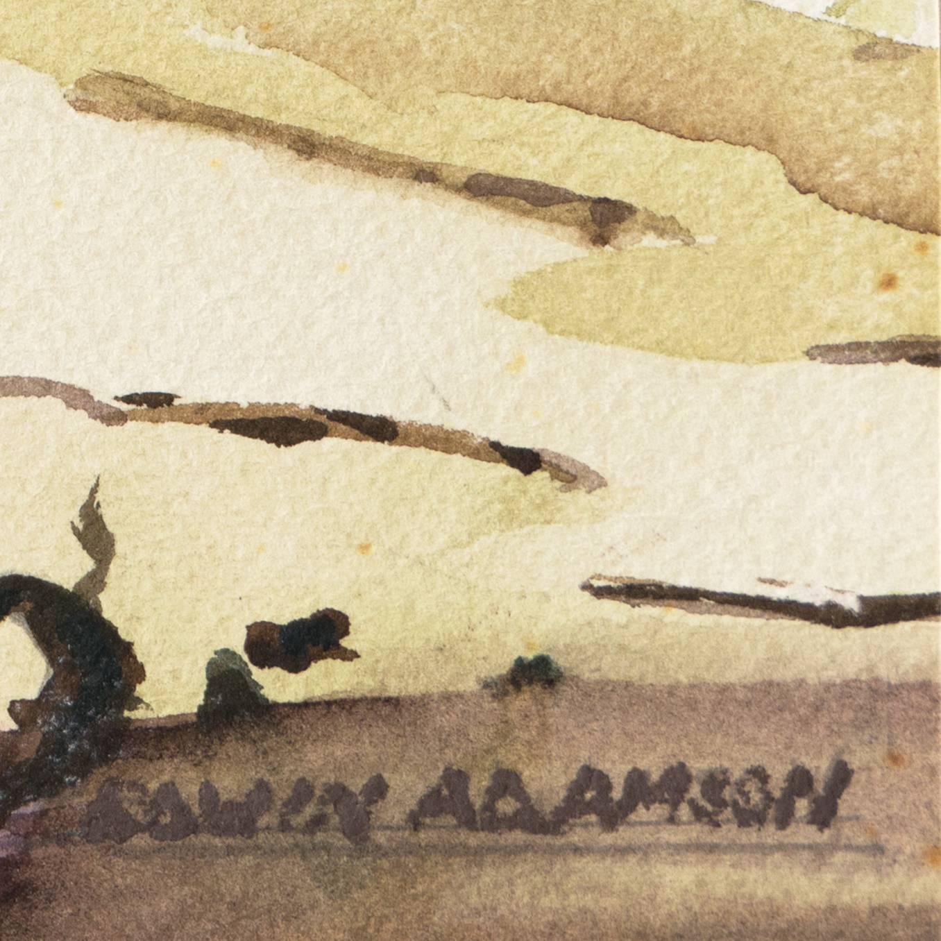 'Torrey Pines Beach, San Diego', Carmel Art Association, Monterey Museum of Art - Brown Landscape Art by Edwin Adamson 