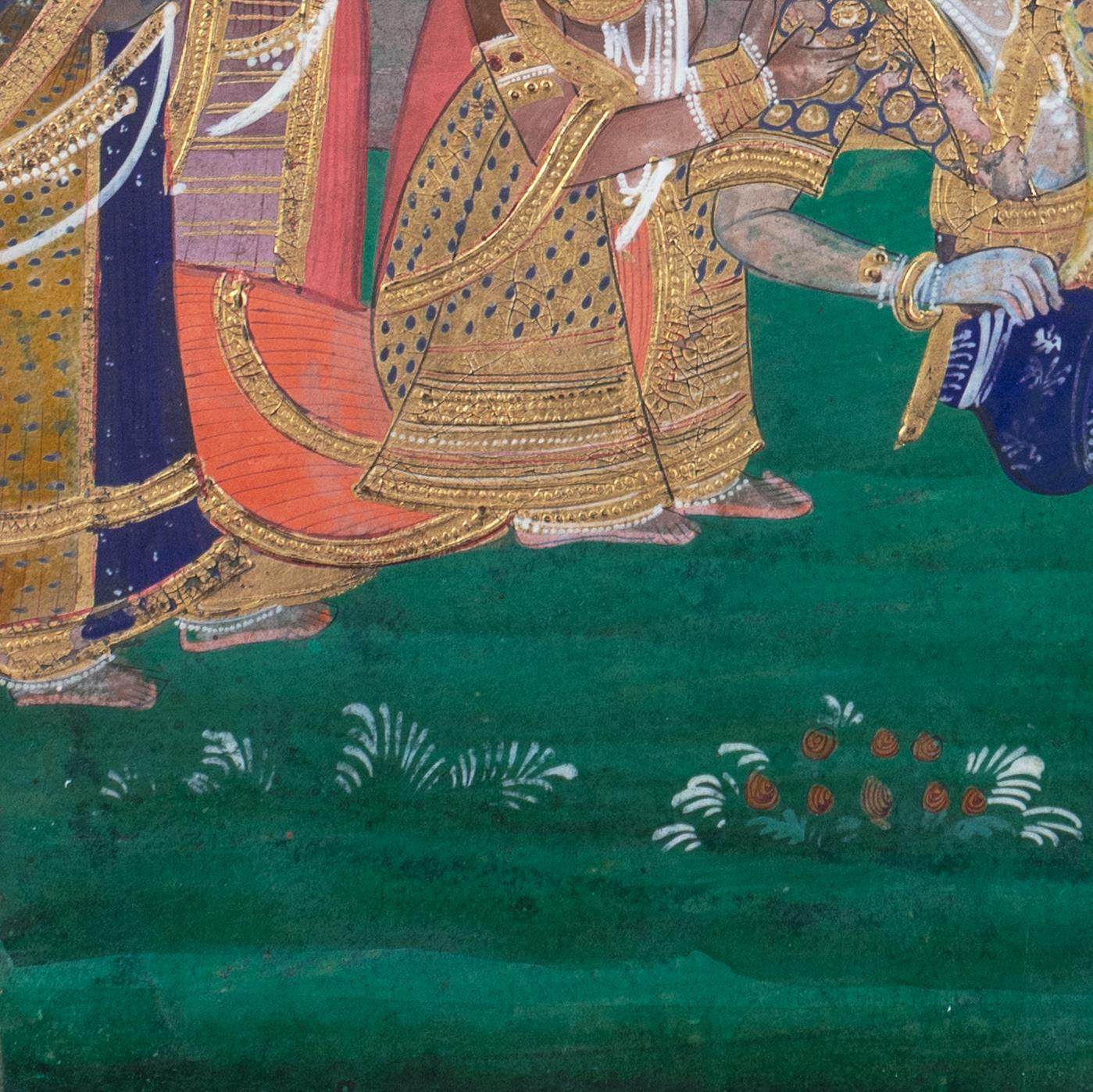 'Stately Pleasure Dome', South-East Asian, Mughal, Concubines, Fine Gilding For Sale 5
