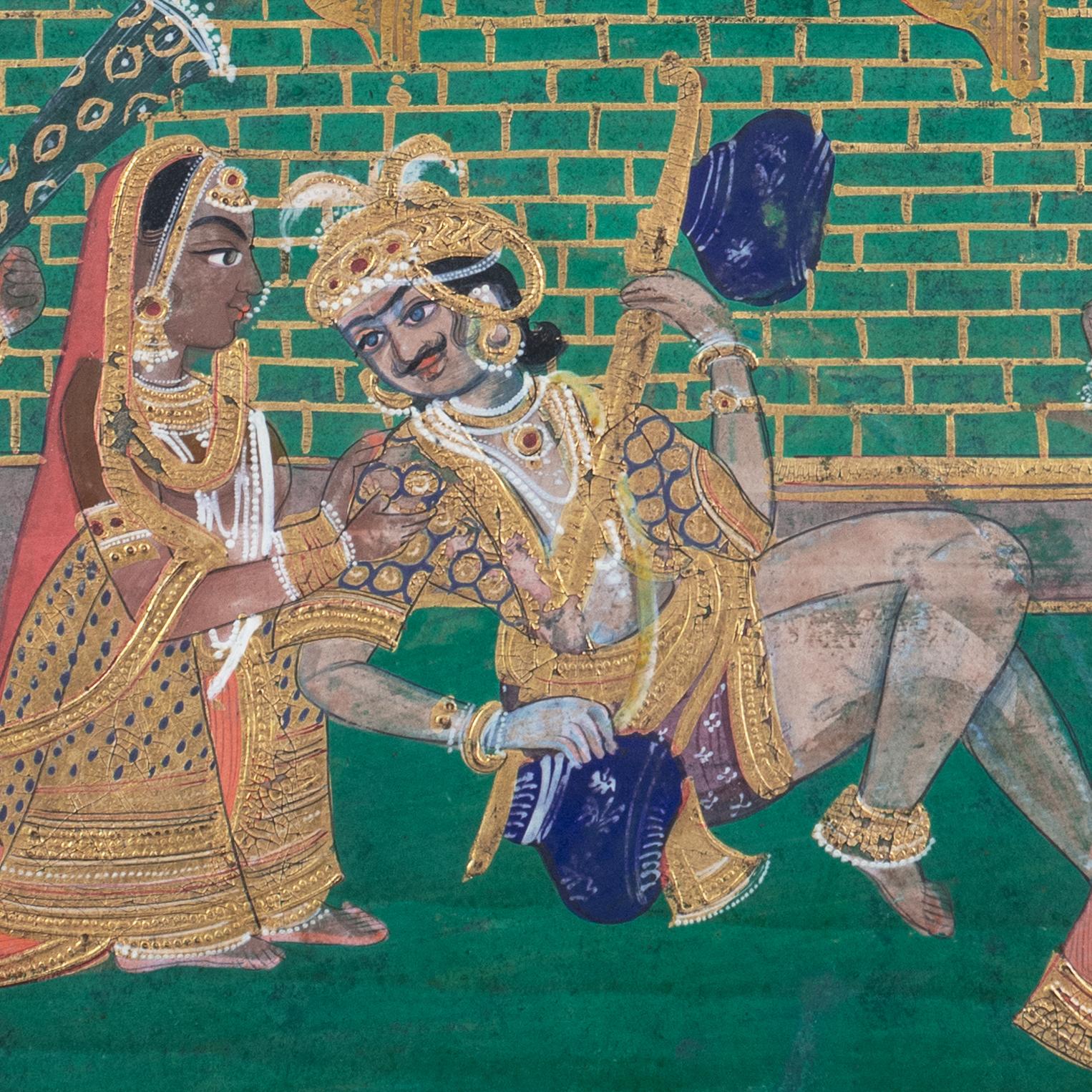 'Stately Pleasure Dome', South-East Asian, Mughal, Concubines, Fine Gilding For Sale 6