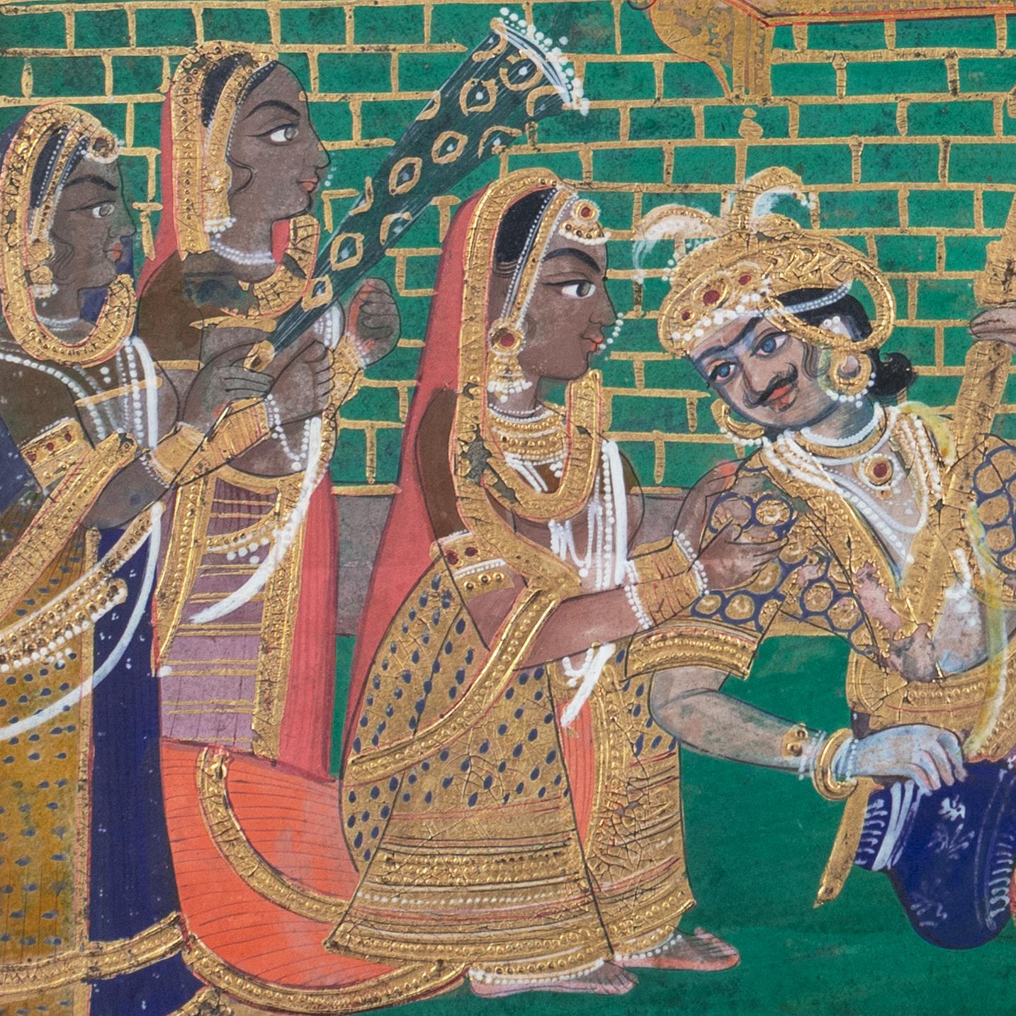 'Stately Pleasure Dome', South-East Asian, Mughal, Concubines, Fine Gilding For Sale 9