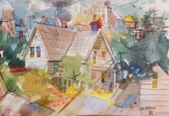 'Urban Neighborhood', Mid-century American School, Industrial