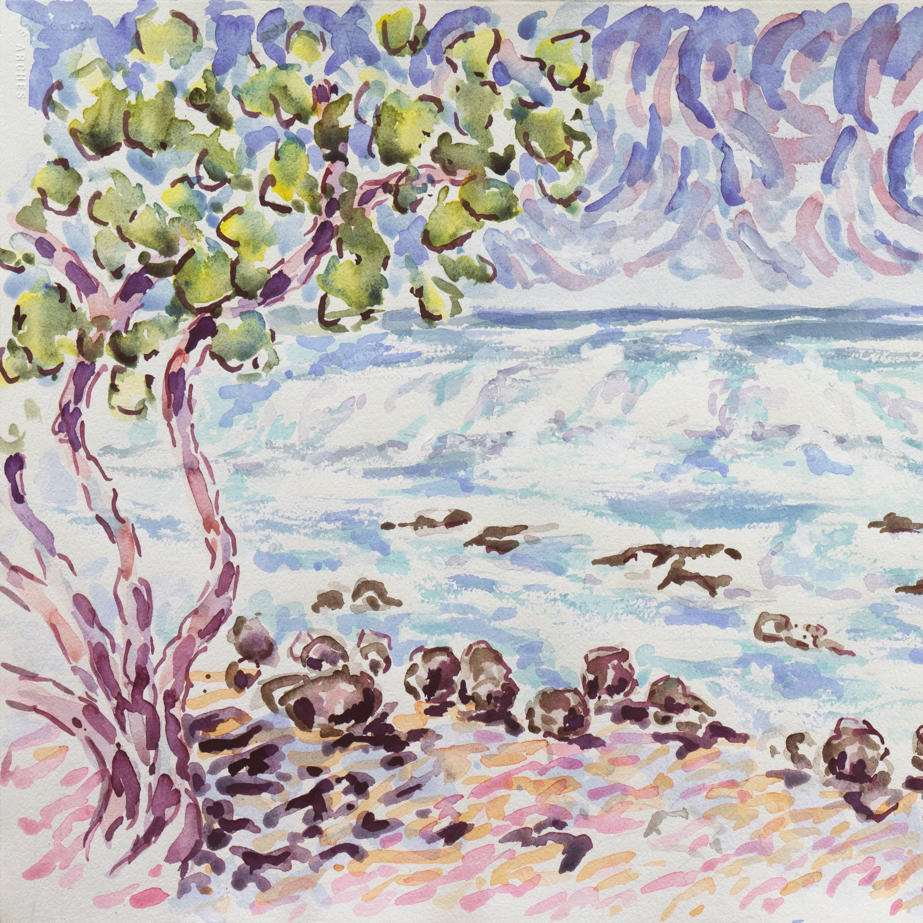 'Kailua-Kona Beach, Hawaii', Contemporary Impressionist Coastal Landscape - Art by Donald Geoffroy