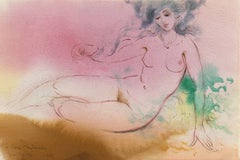 'Reclining Nude', Carmel Art Institute, Paris, Post-Impressionist watercolor