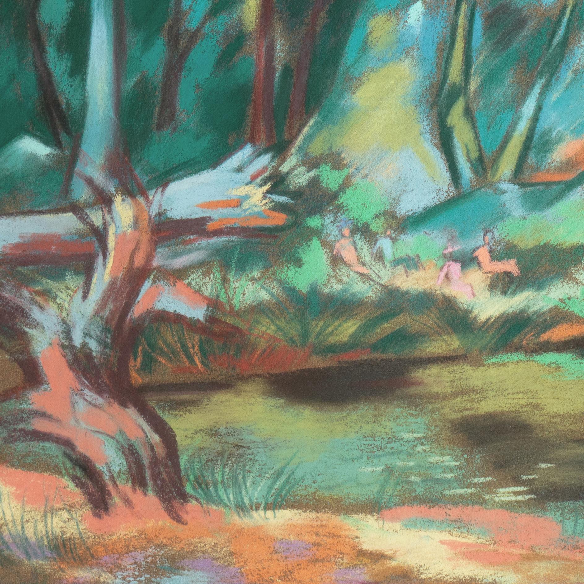 Badende an einem Fluss (Post-Impressionismus), Art, von Unknown