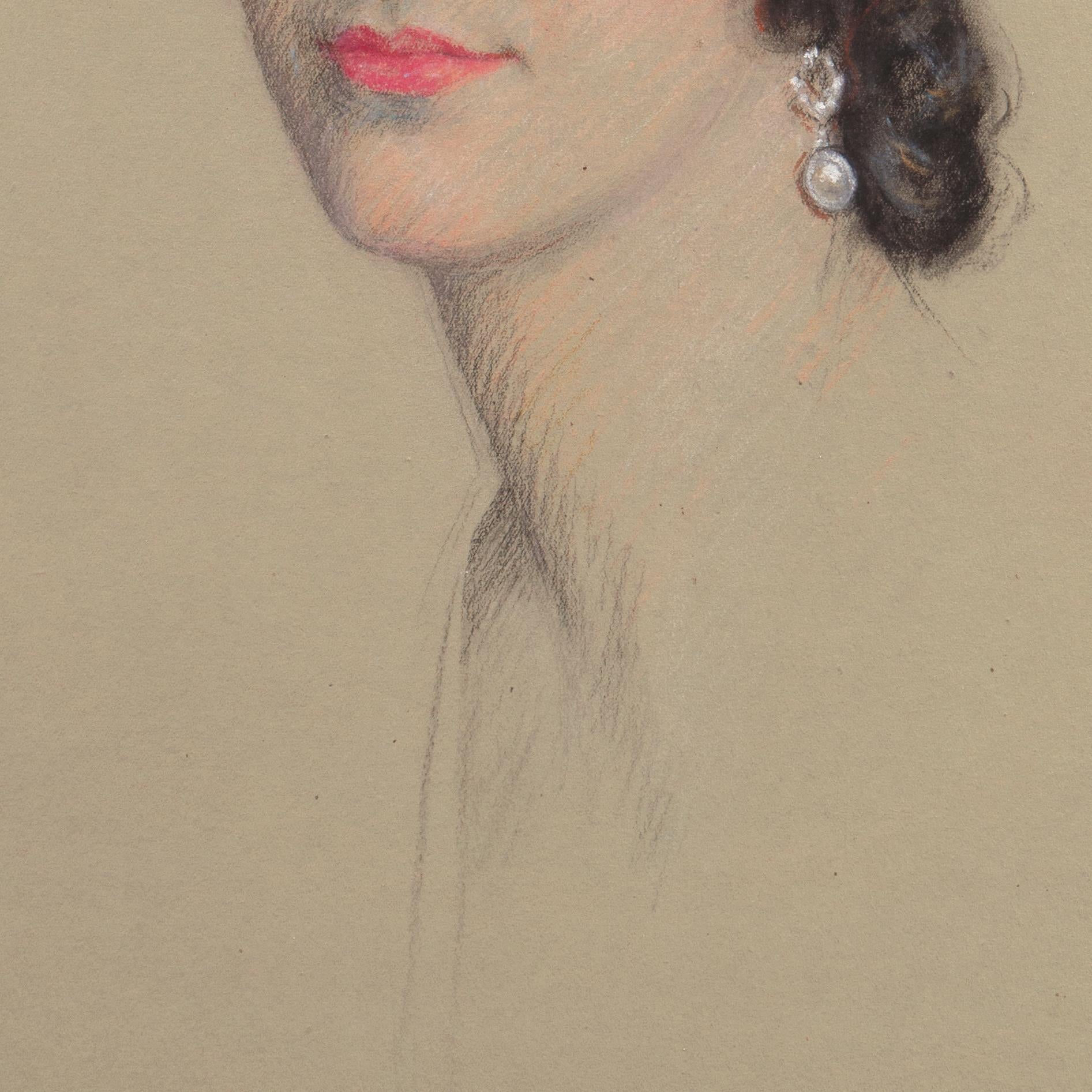 'Mrs. Washburne', Washington Socialite, AIC, Académie Julian, New York - Brown Portrait by Harry Solon