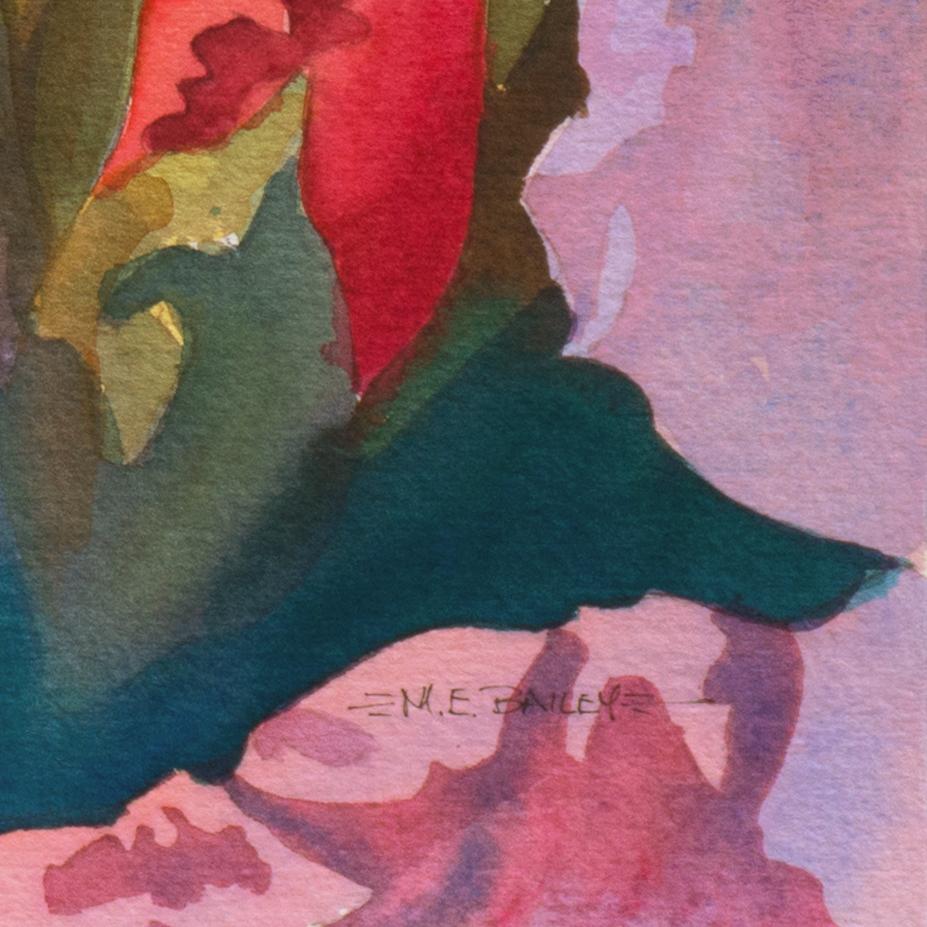'Sisters Blushing', Lilies, National Watercolor Society - Art by M. E. 'Mike' Bailey