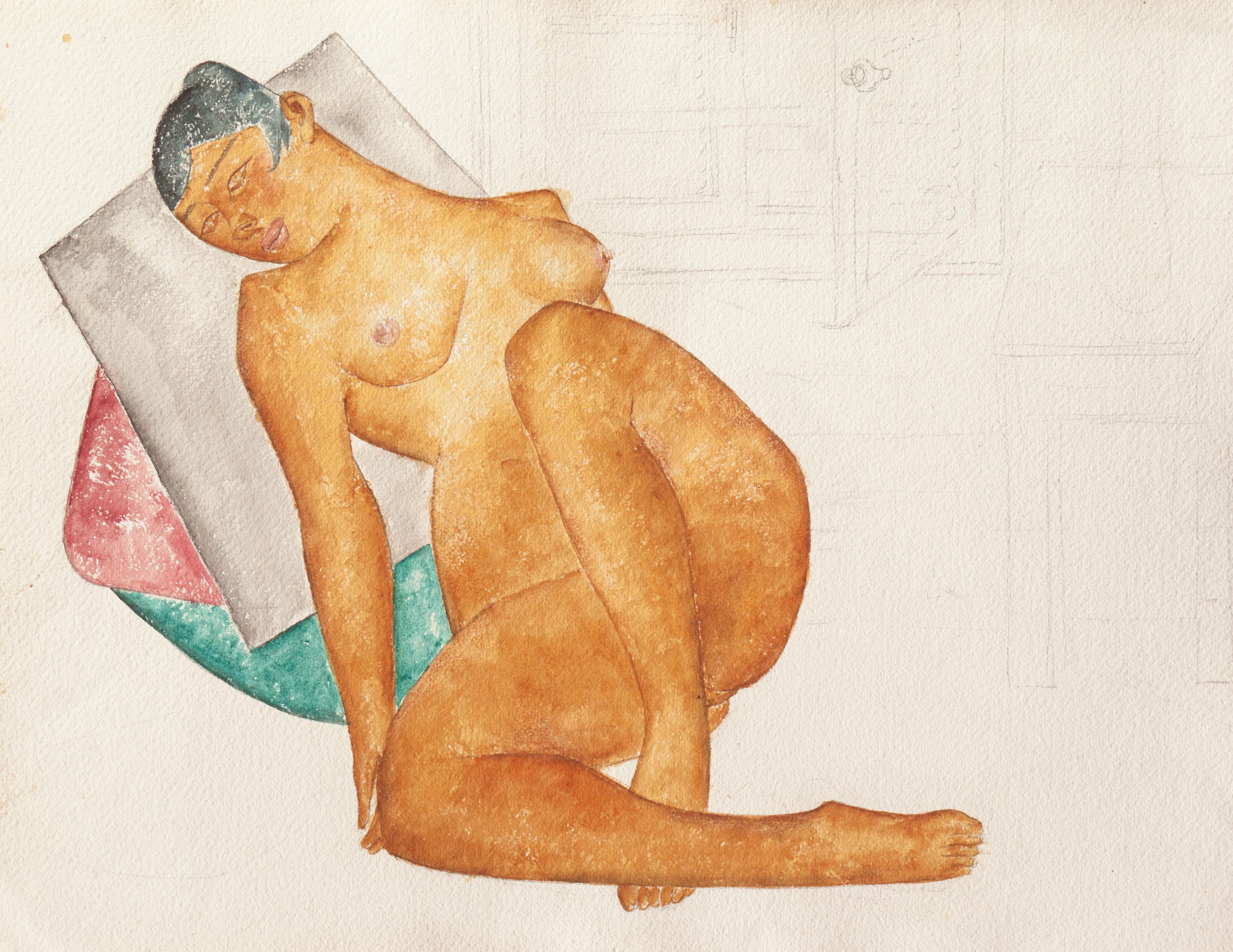 Desnudo reclinado", Salón de Otoño, AIC, Liga de Estudiantes de Arte, Museo de Brooklyn