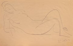 California Post-Impressionist 'Reclining Nude' Louvre, Académie Chaumière, LACMA