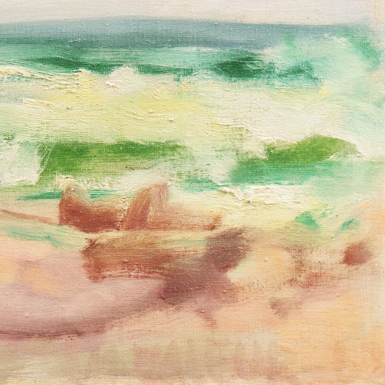 'Ocean Breakers at Sunset', Copenhagen Royal Academy, Charlottenborg Institute  - Painting by Mogens Valeur