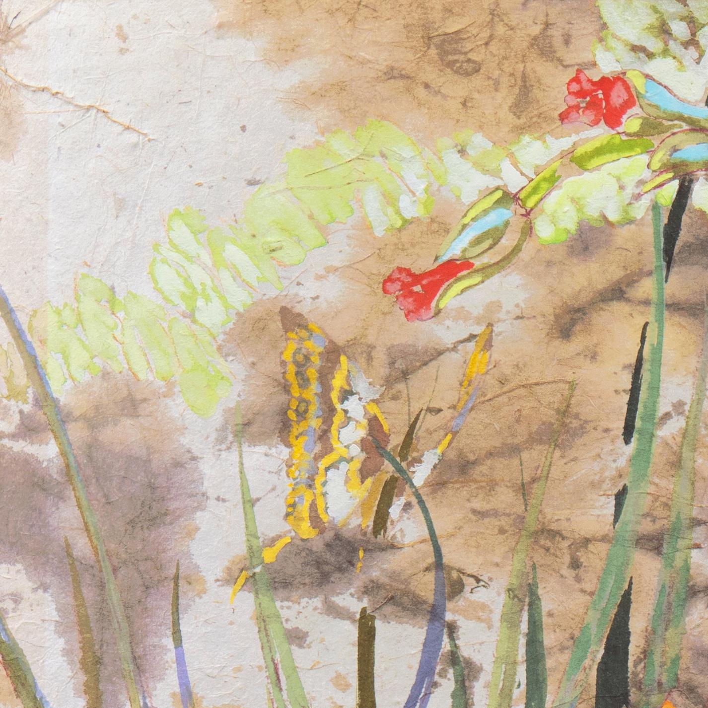 'Wild Flowers in the Breeze', Art Students League, New York, Paris Biennale  - Beige Landscape Art by Peter Hsu
