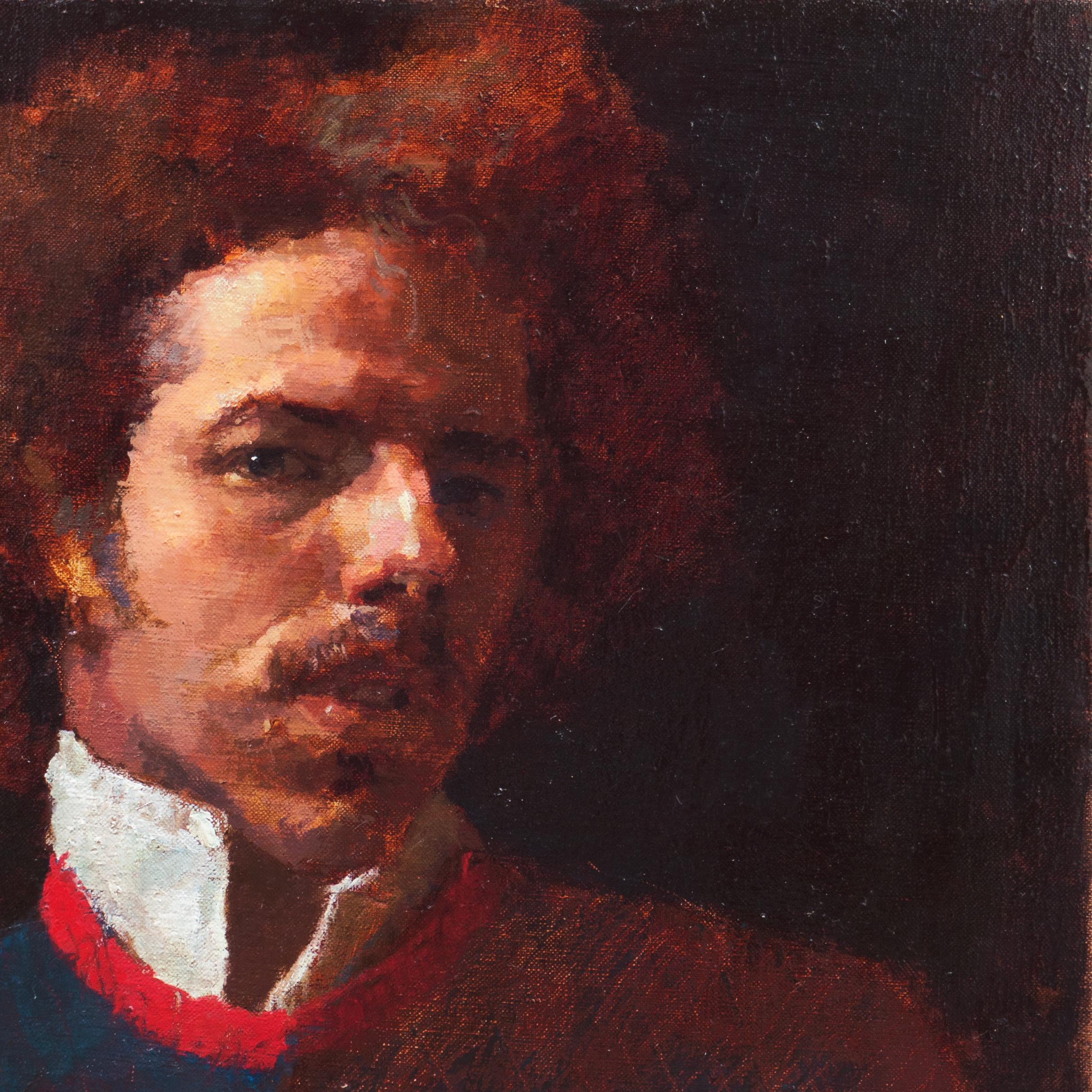'Self Portrait, 1982', Pennsylvania Academy of Fine Arts - Black Portrait Painting by Douglas Ferrin