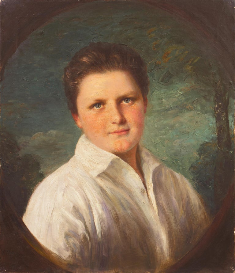 'Portrait of a Young Man', Munich Royal Academy, National Museum of American Art - Painting by Adolfo Muller-Ury