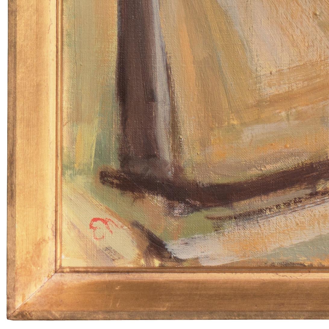 Large framed Danish Post-Impressionist, 'Rural Landscape', Copenhagen art Salons (Impressionismus), Painting, von Erik Norgard