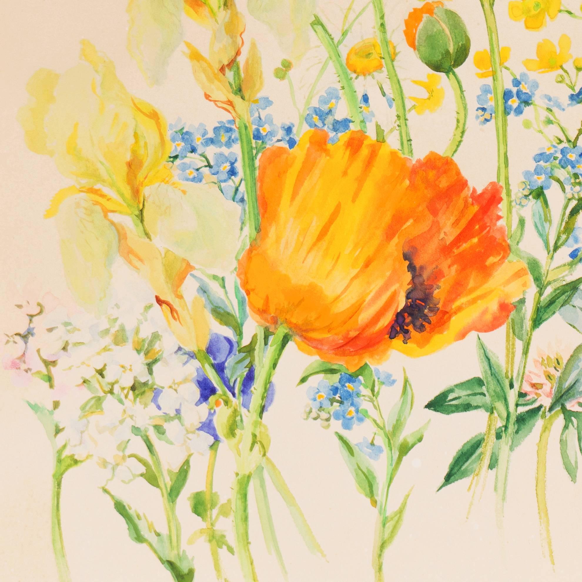 Botanical Study with Poppies  (Russian, Romanoff, Duchess, Royal Family, Queen) 1
