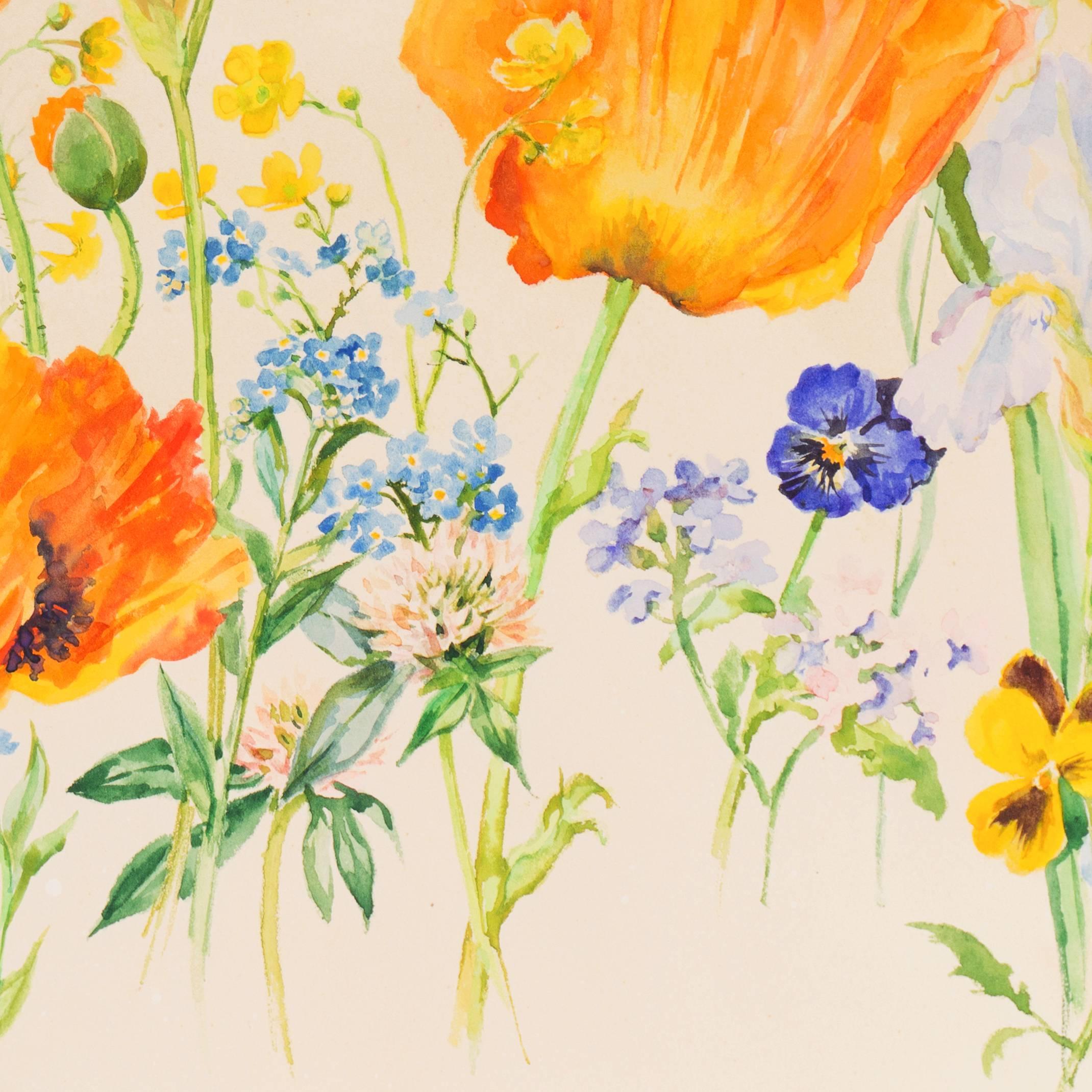 Botanical Study with Poppies  (Russian, Romanoff, Duchess, Royal Family, Queen) 2