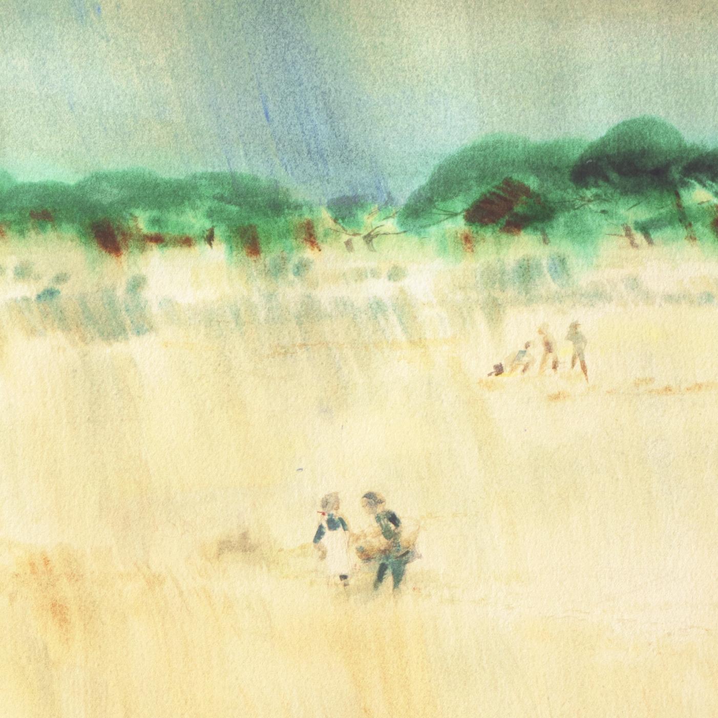 « Paysage californien », artiste moderniste femme, peintre de la WPA, AIC, Carmel - Moderne Art par Patricia Stanley Cunningham