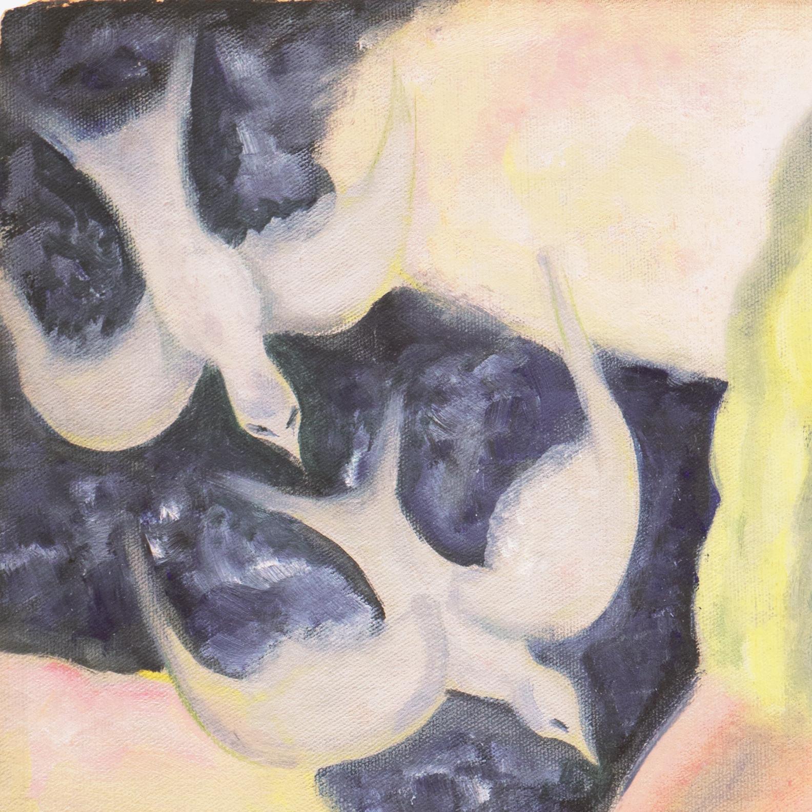 'Young Woman with Doves', AIC, Salon d'Automne, Paris, Art Deco  - Surrealist Painting by Nura Ulreich