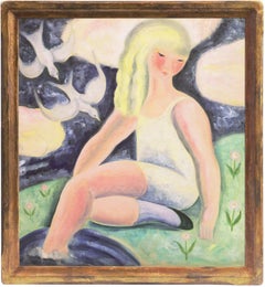 'Young Woman with Doves', AIC, Salon d'Automne, Paris, Art Deco