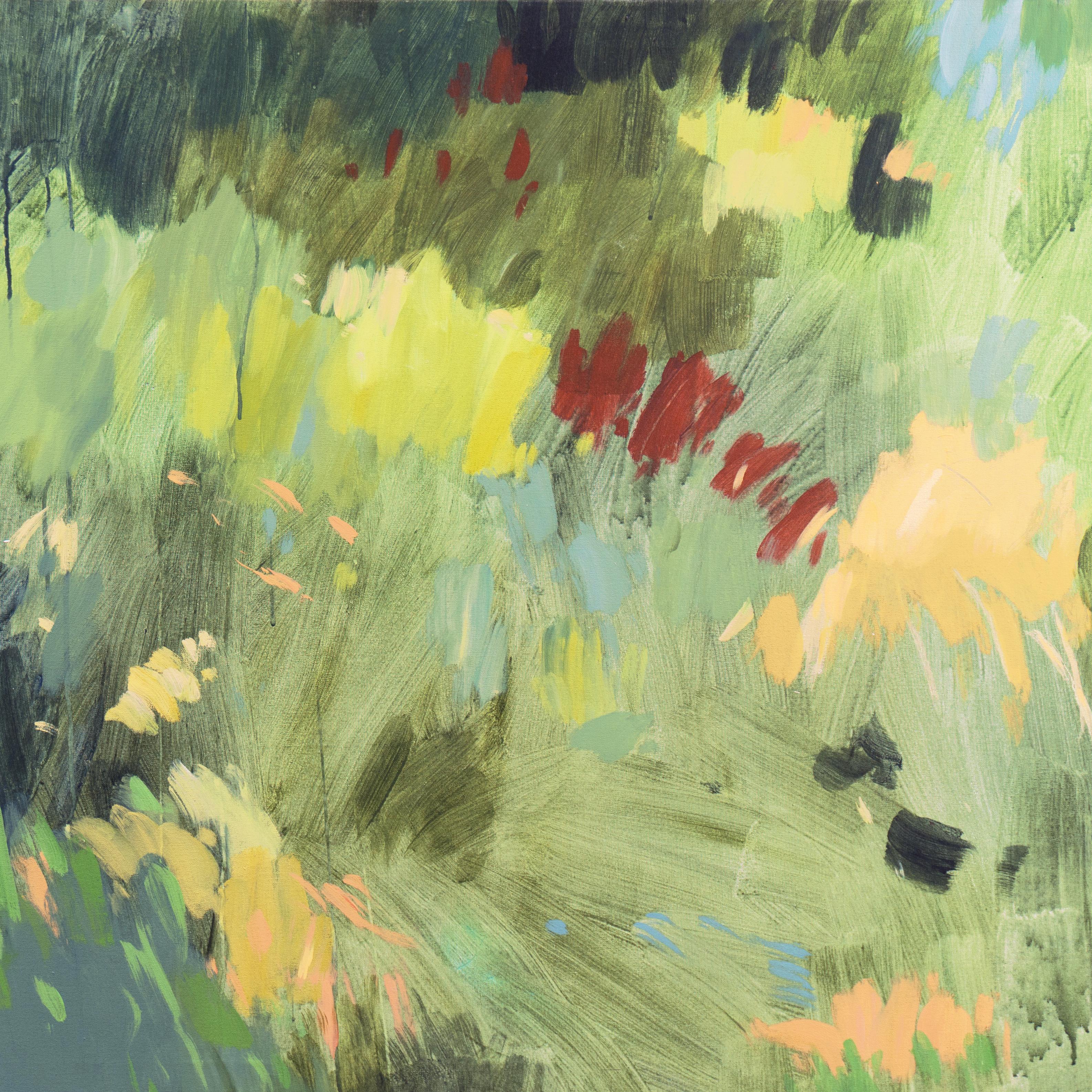 'Come May', Large Semi-Abstract Springtime Landscape, English artist - Painting by Jeremy Thornton