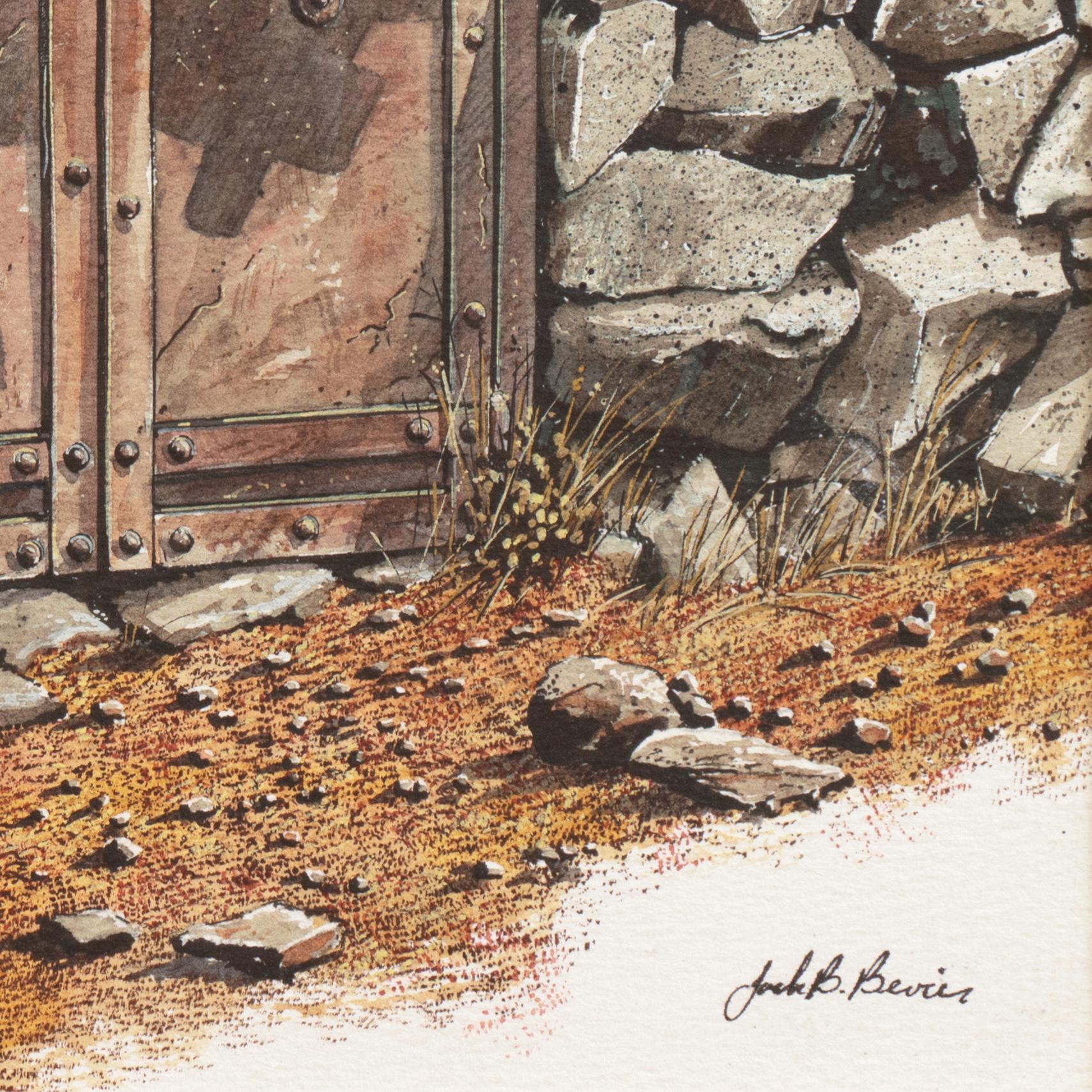 „The Little Bandit“, kalifornischer Waschbär, National Watercolor Society (Braun), Landscape Art, von Jack Bevier