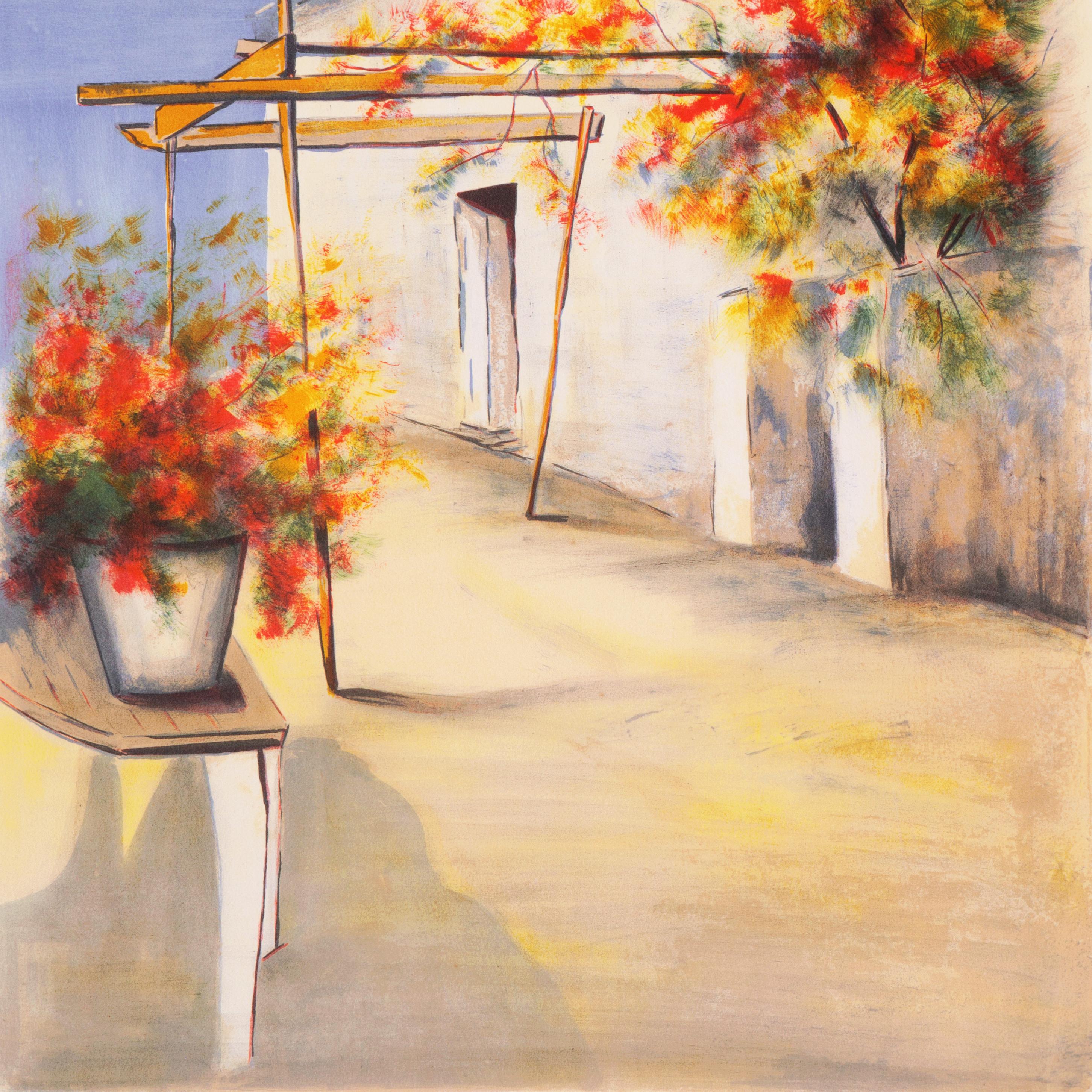 'Provençale Courtyard', Academie Julian, Paris, Post-Impressionist, Benezit 3