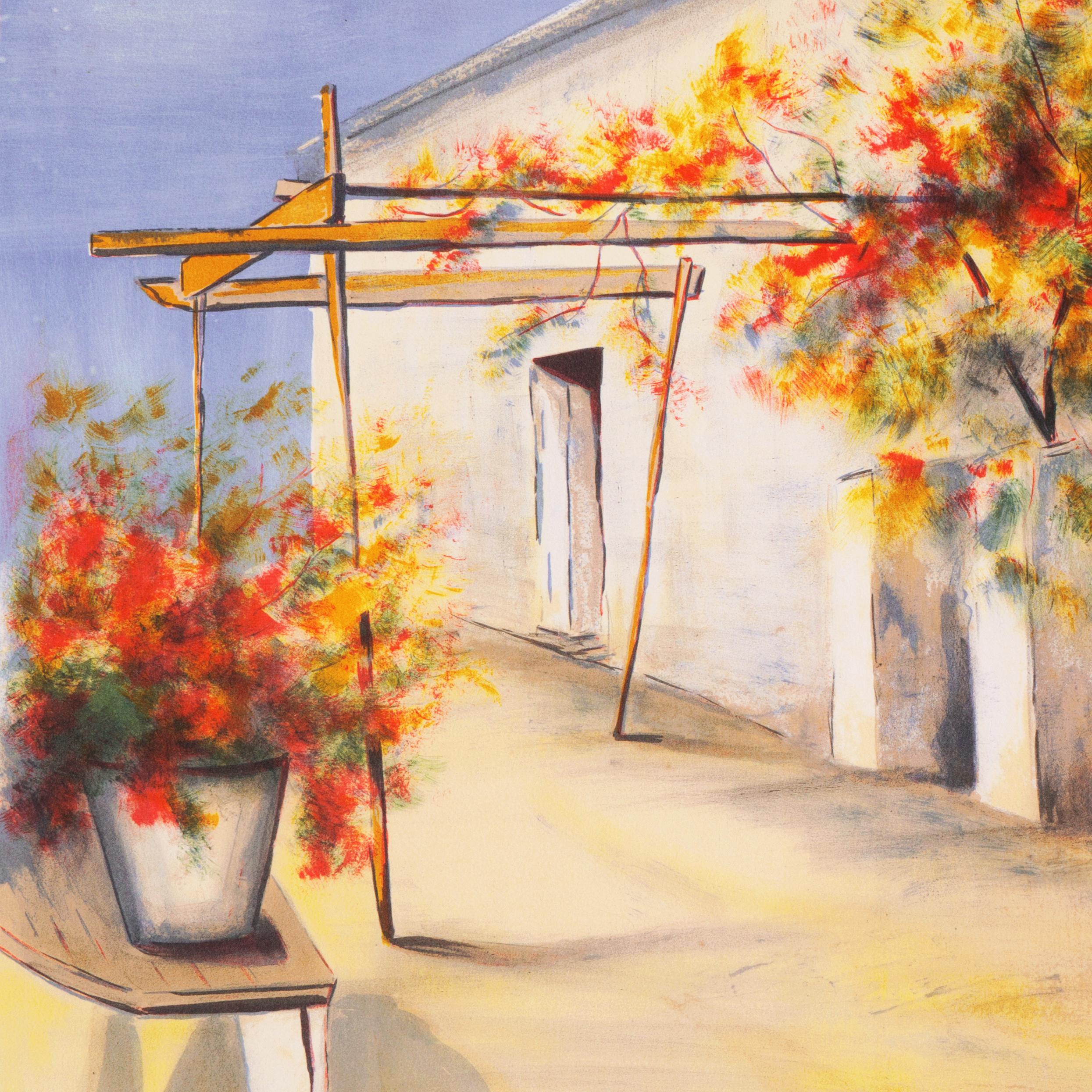 'Provençale Courtyard', Academie Julian, Paris, Post-Impressionist, Benezit 4