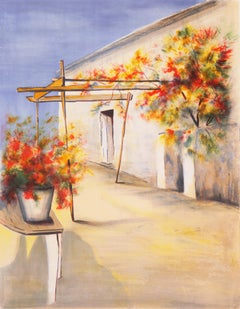 'Provençale Courtyard', Academie Julian, Paris, Post-Impressionist, Benezit