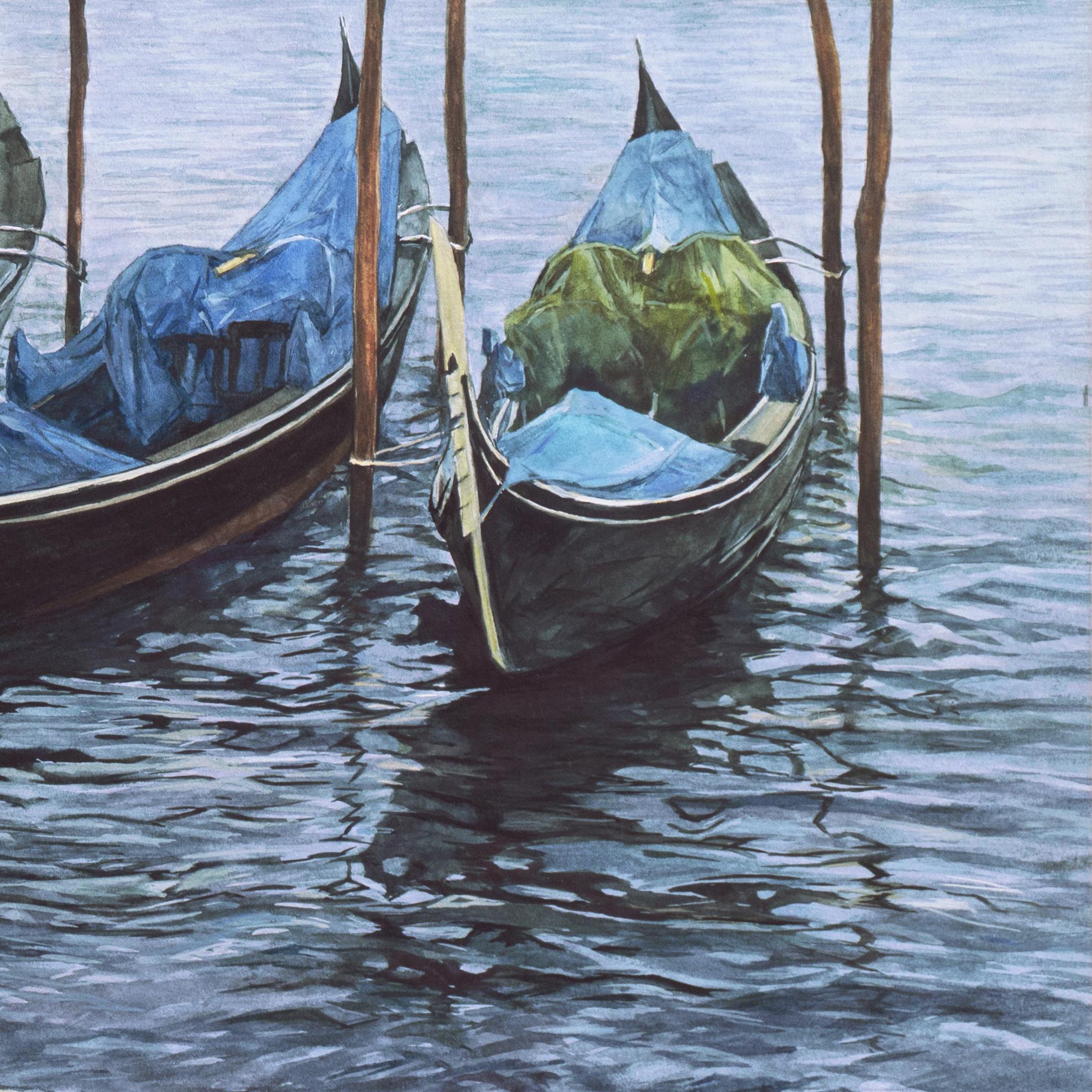 'Gondolas, San Giorgio Maggiore', Venetian Vedute, Venice, Ruskin School of Art For Sale 1