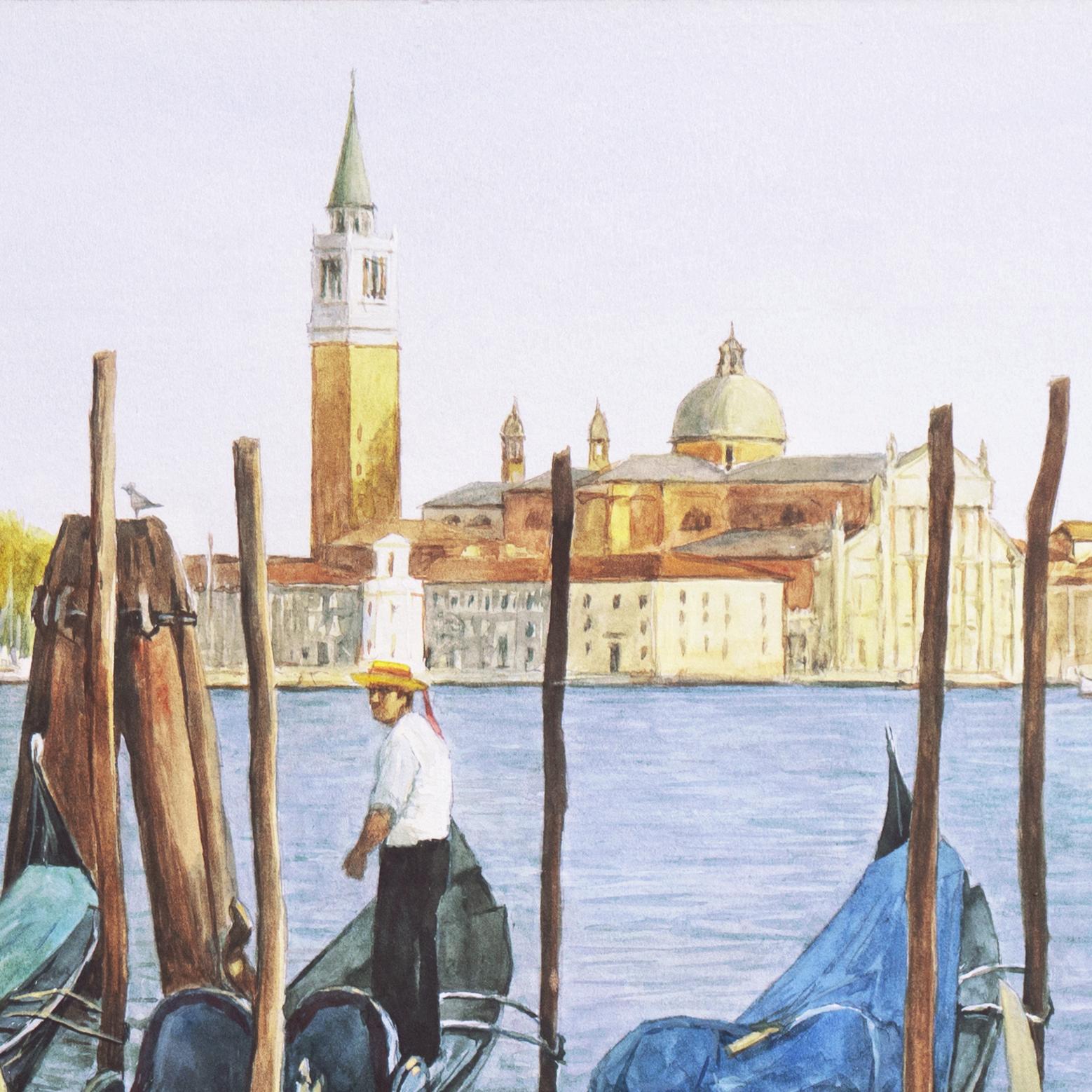 'Gondolas, San Giorgio Maggiore', Venetian Vedute, Venice, Ruskin School of Art For Sale 2