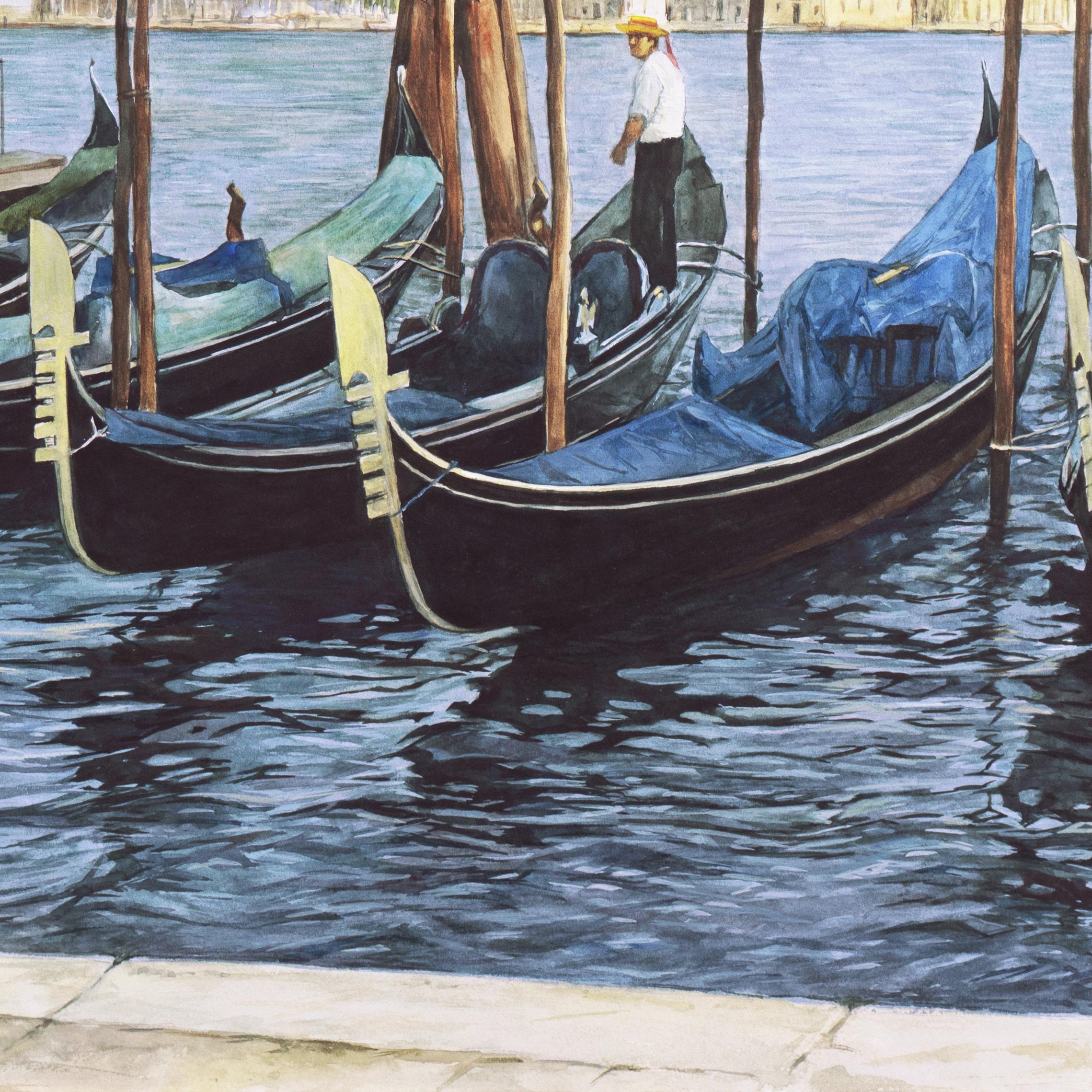 « Gondolas, San Giorgio Maggiore », Vedute vénitienne, Venise, école d'art de Ruskin en vente 4