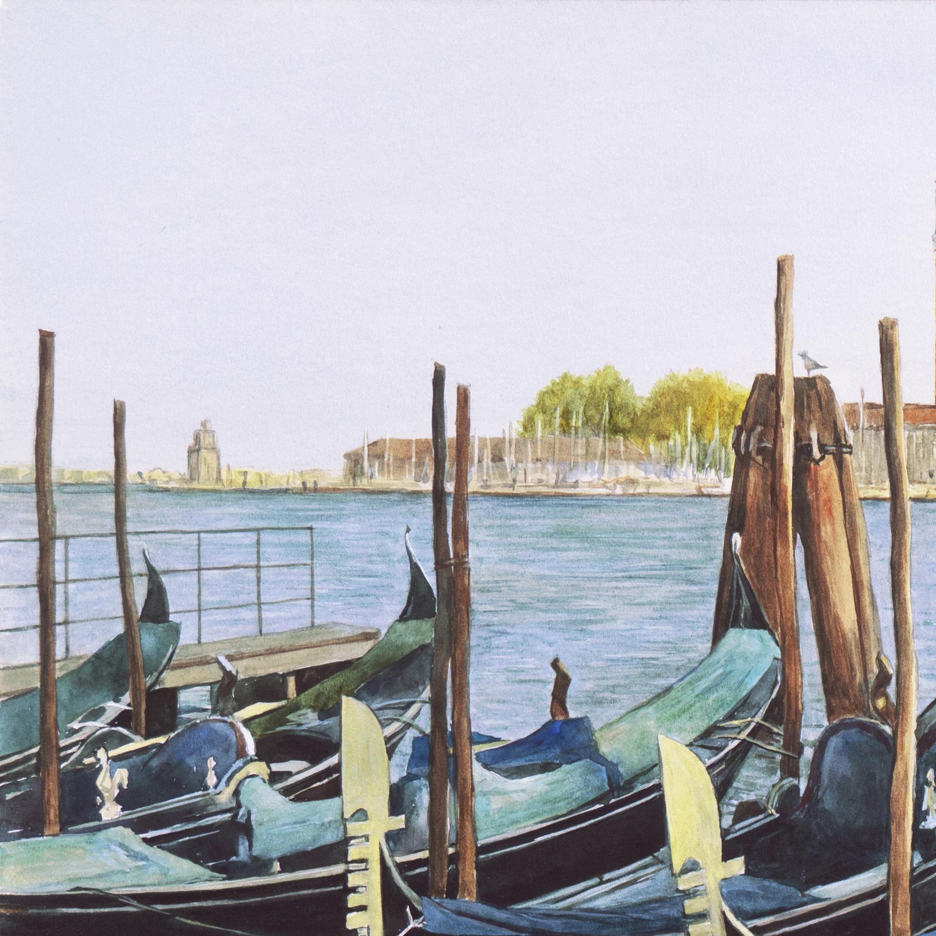 « Gondolas, San Giorgio Maggiore », Vedute vénitienne, Venise, école d'art de Ruskin en vente 5