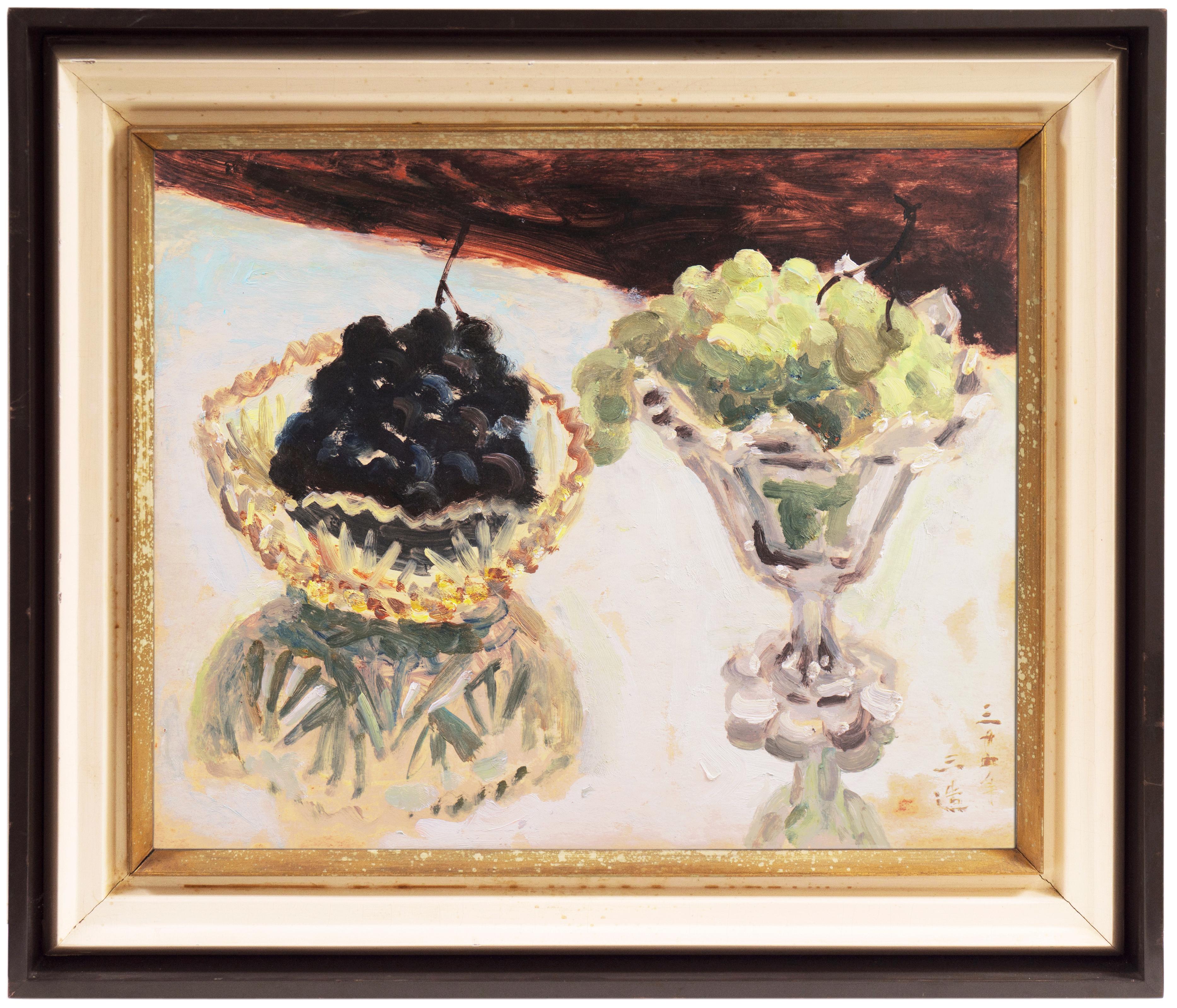 Sanzo Wada Interior Painting - 'Still Life of Green and Black Grapes', Tokyo School of Fine Arts, Academy Award