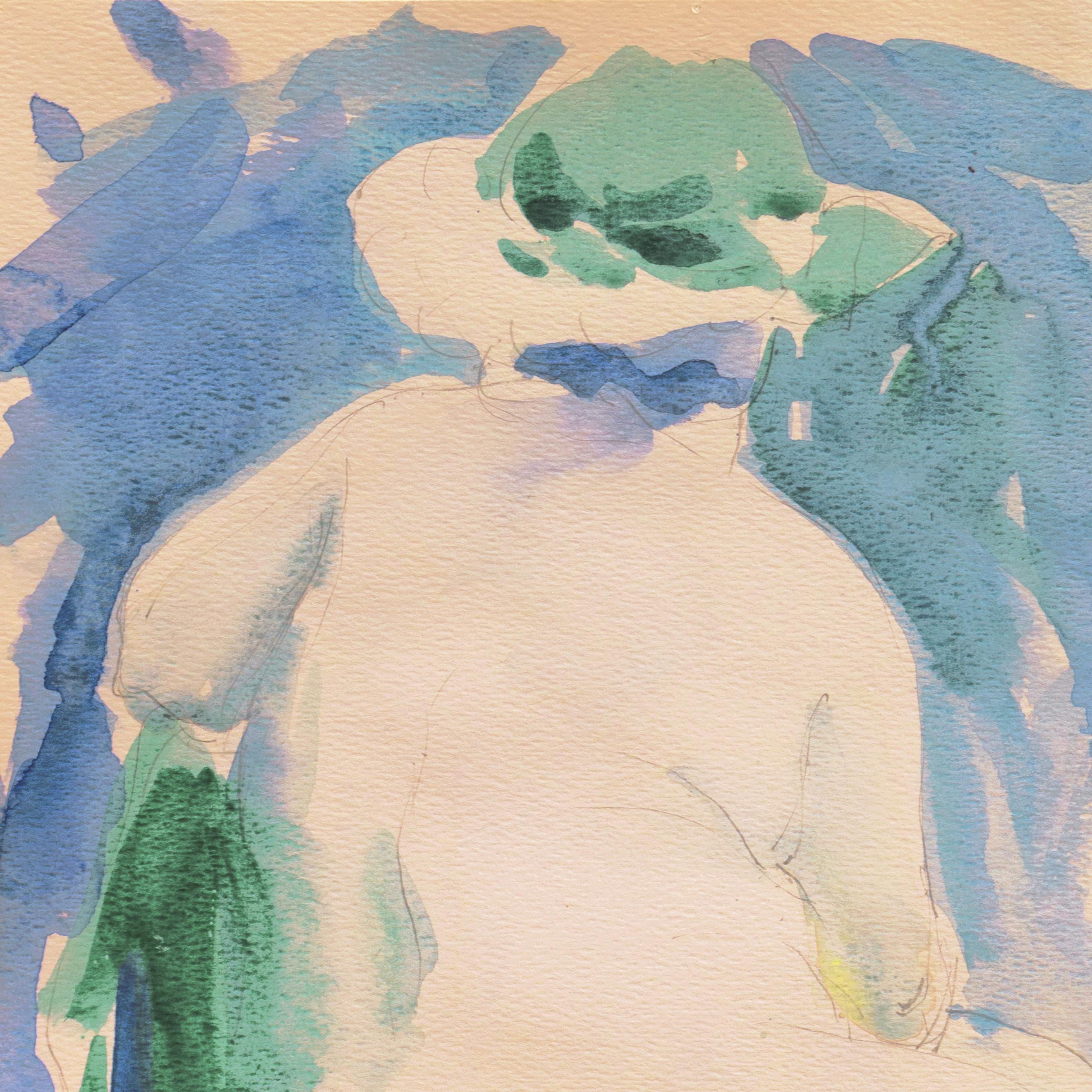 „Akt mit grünem Hut“, impressionistische Figur, San Francisco, Ehrenlegion (Post-Impressionismus), Art, von Marvin Mund