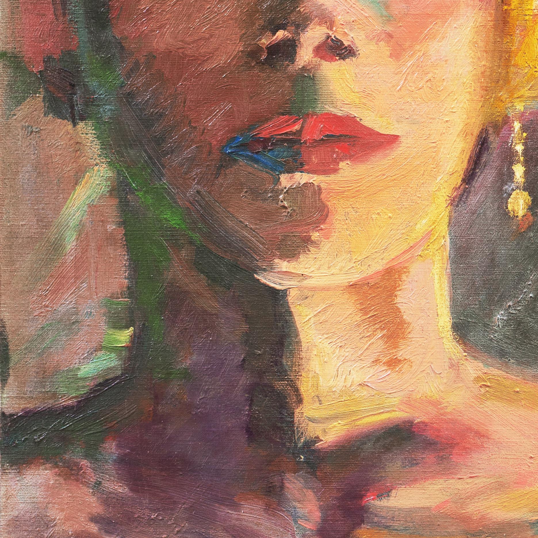 'Study of a Woman', Post-Impressionist oil Figural 4