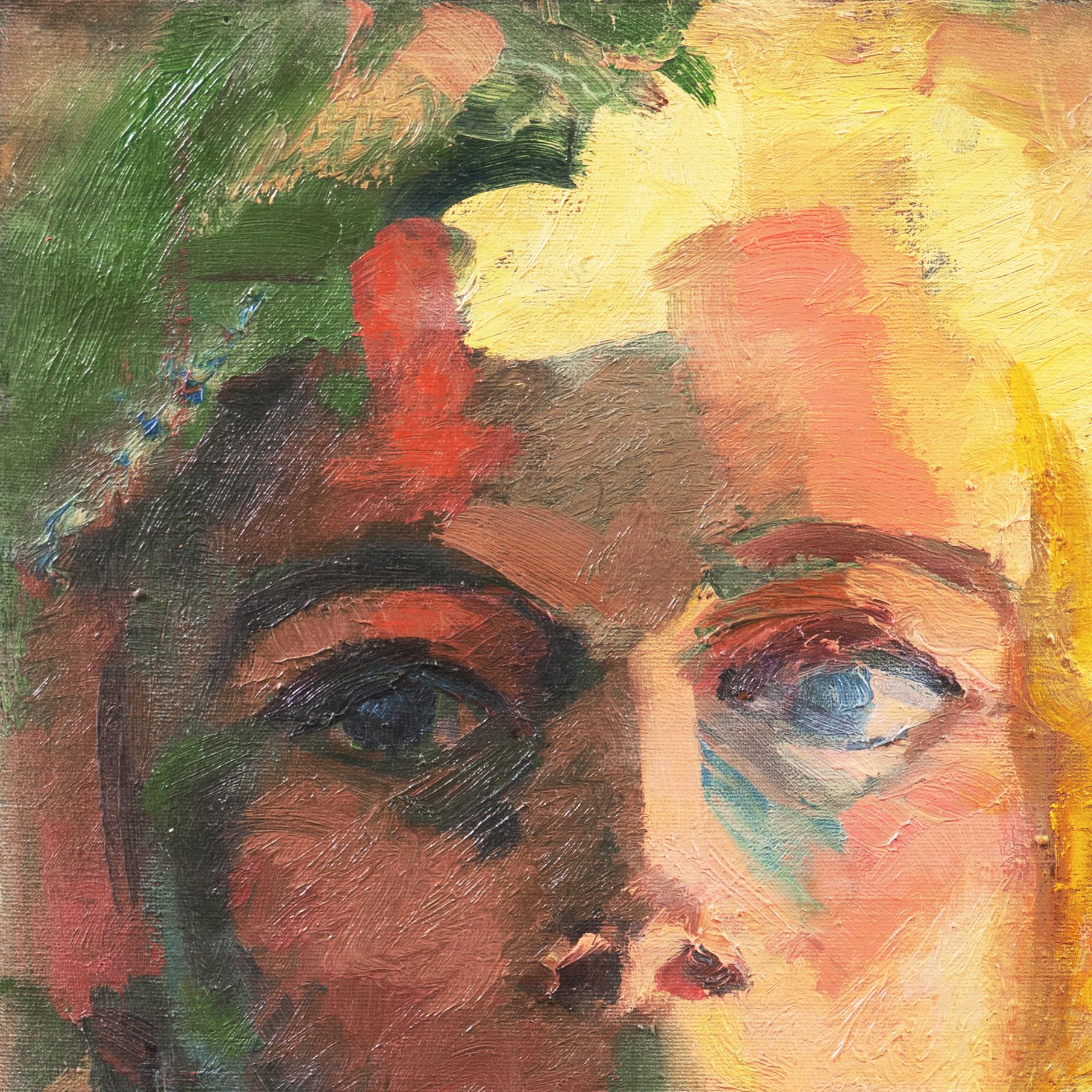 'Study of a Woman', Post-Impressionist oil Figural 3