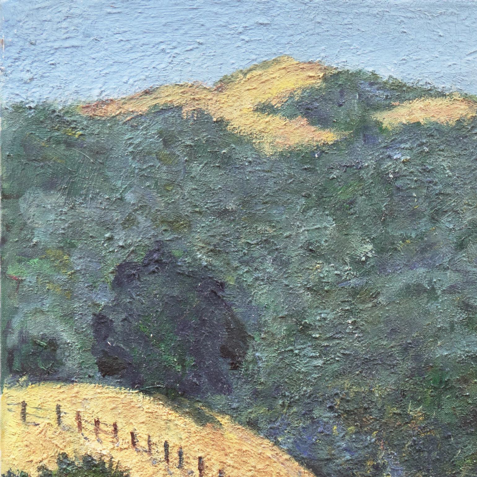 Golden California Impressionist Landscape, Springtime with Birch and Oak Trees 2