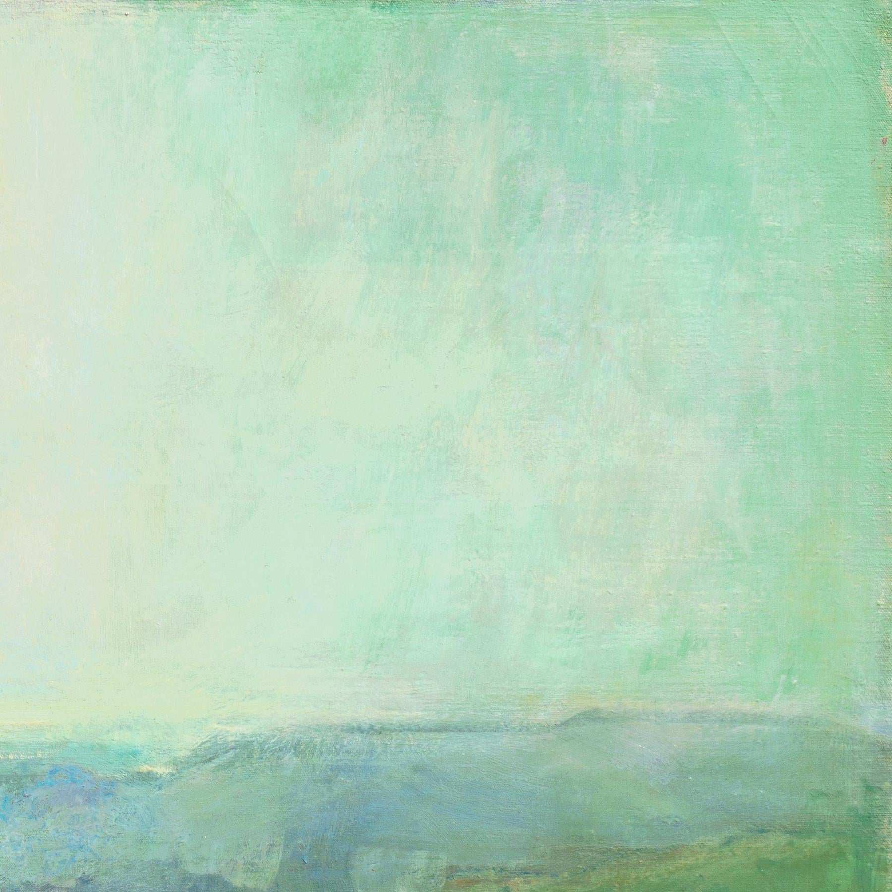 California Coastal Landscape (Abstraction, Mid-Century, Modernism, Green, Blue - Post-Impressionist Painting by Anton Dahl