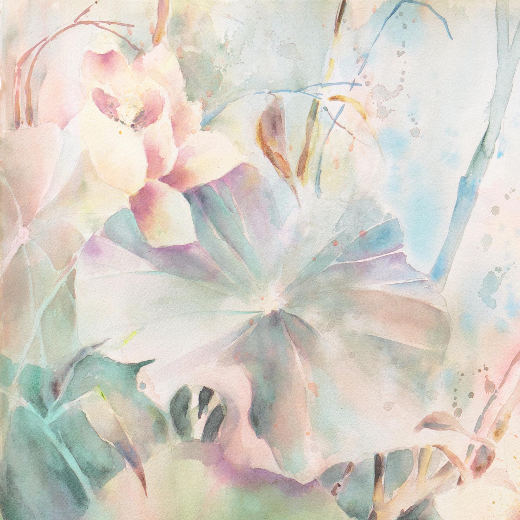 „Wasserlilien“, California Watercolor Society, SWA, Künstlerin als Frau, Zoltan Szabo im Angebot 1